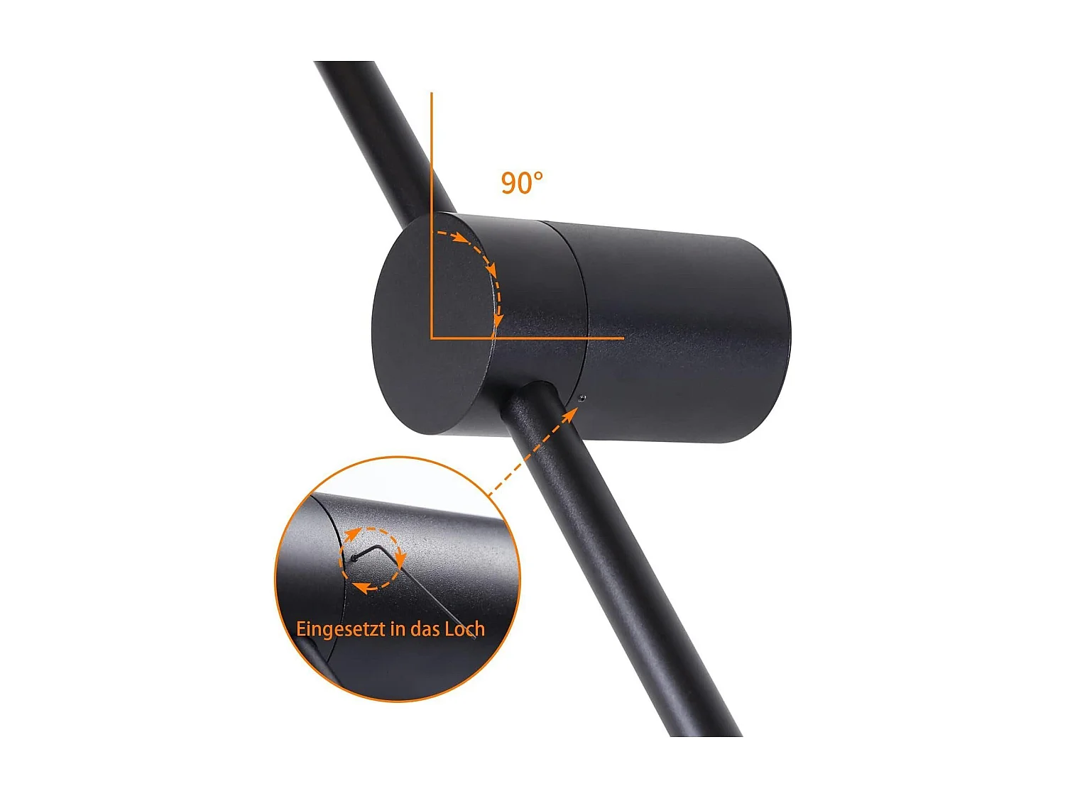 NETTLIFE 2 er Applique murale LED noire à l'intérieur 60CM 3000K indirecte moderne Éclairage mural orientable à 90°