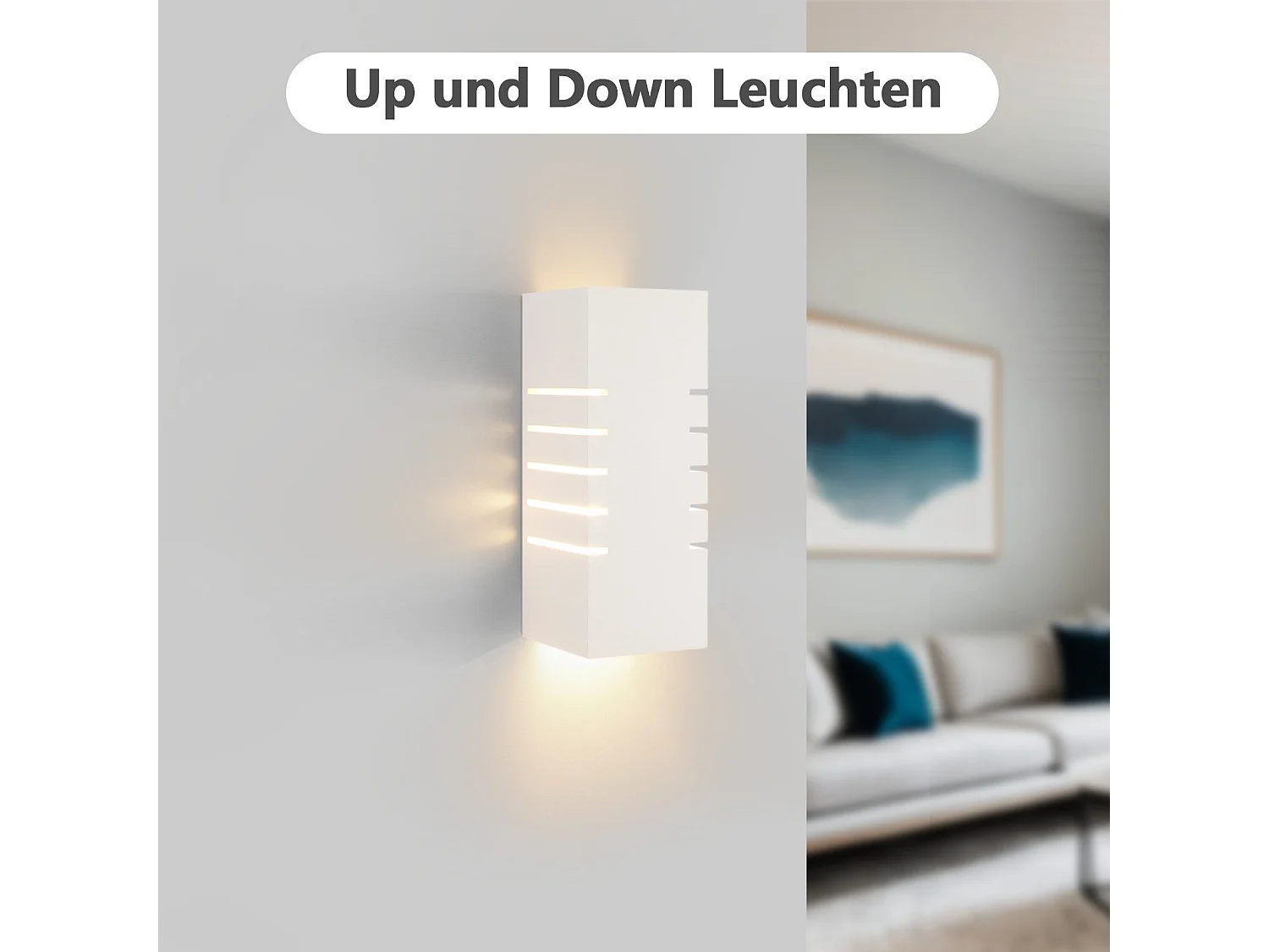 NETTLIFE Applique murale d'intérieur blanche E14 haut bas moderne couloir escalier plâtre lumière