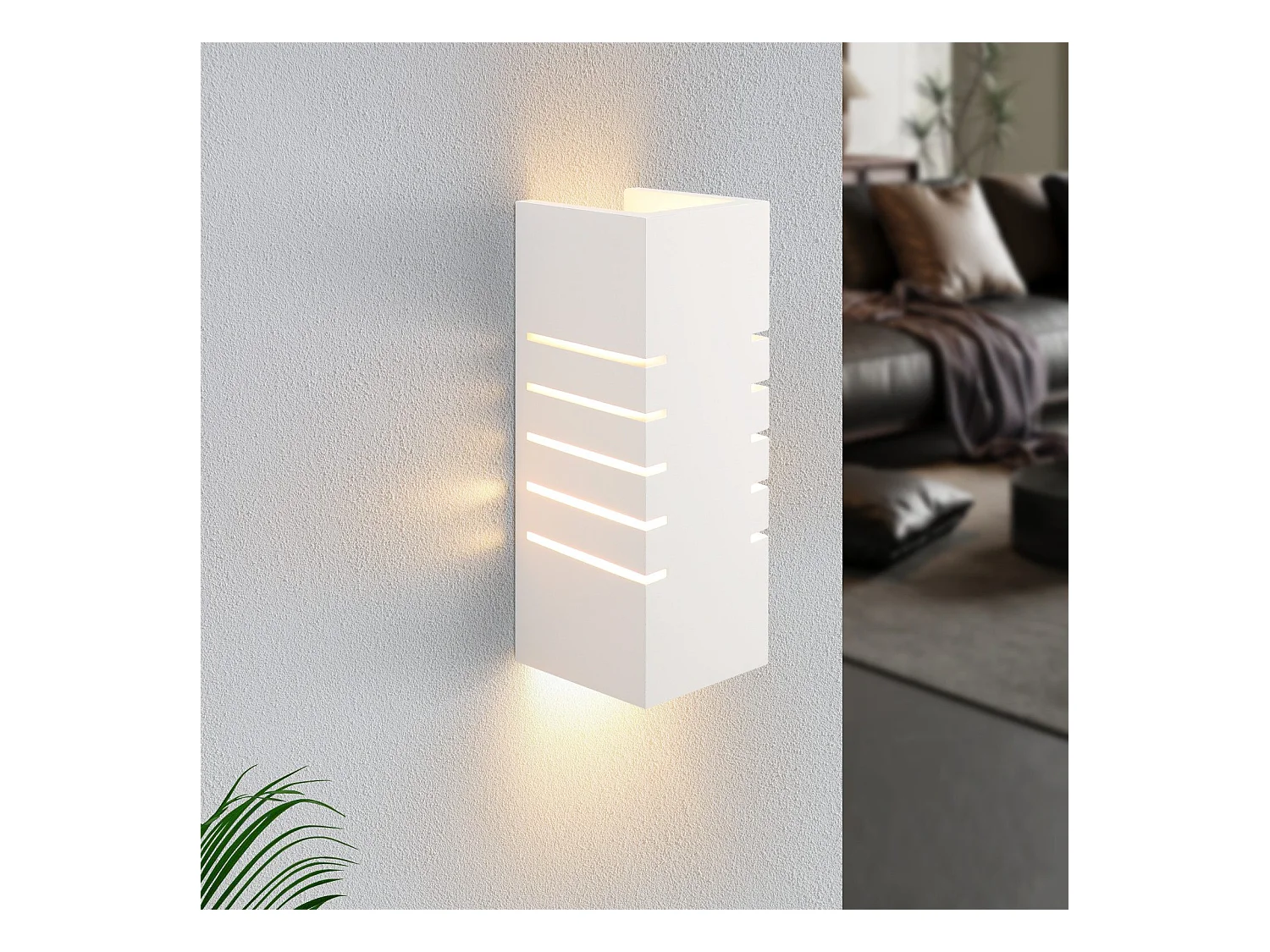 NETTLIFE Applique murale d'intérieur blanche E14 haut bas moderne couloir escalier plâtre lumière