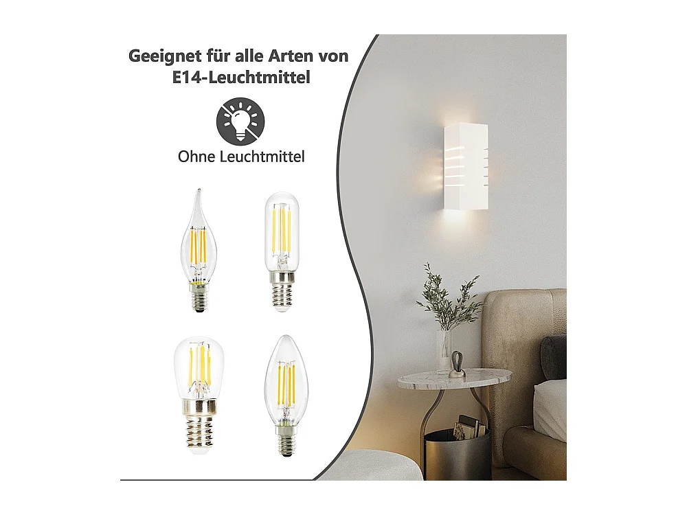 NETTLIFE Witte Binnen Wandlamp E14 Omhoog Omlaag Moderne Gang Trap Gipslamp