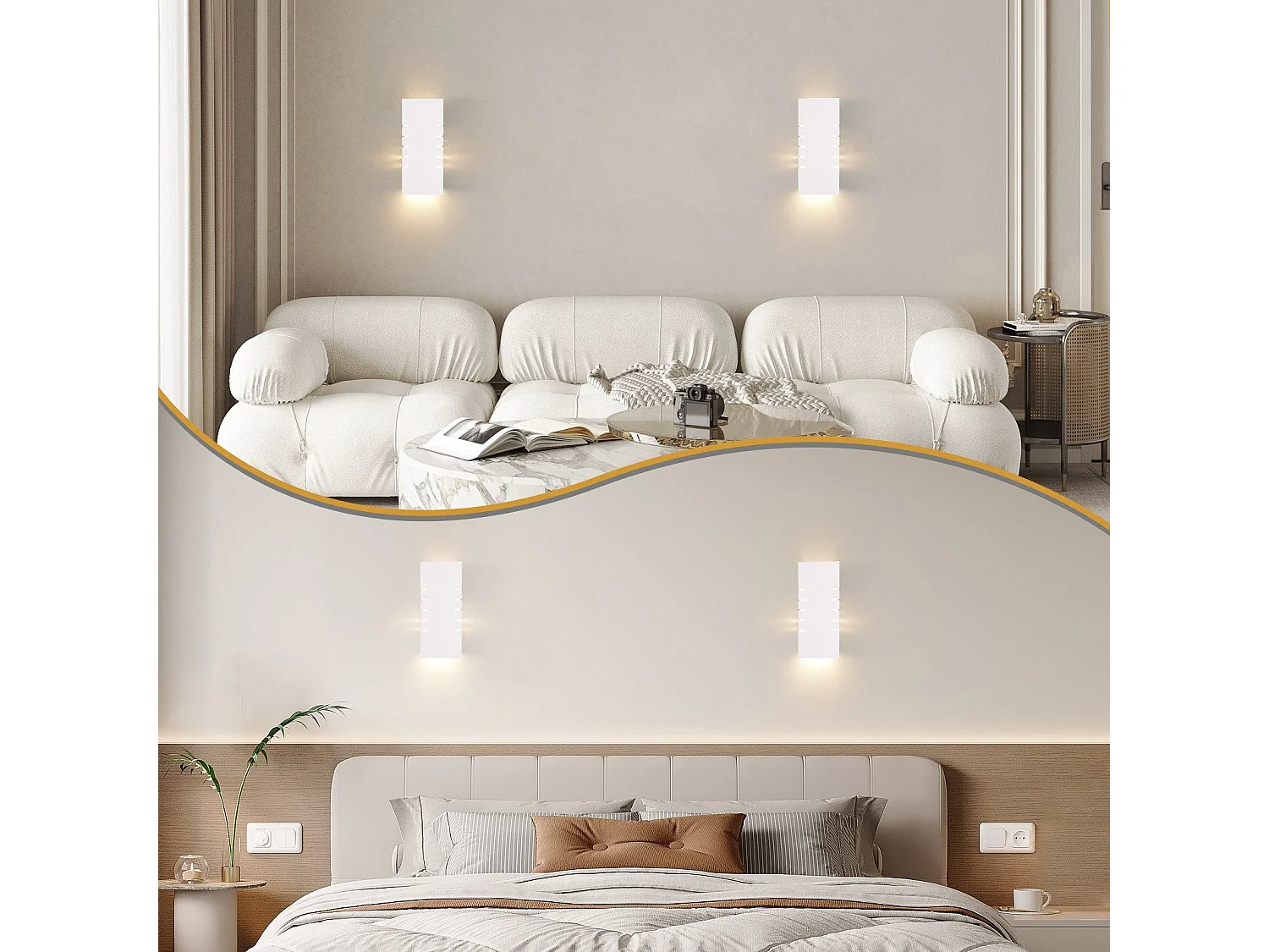 NETTLIFE Witte Binnen Wandlamp E14 Omhoog Omlaag Moderne Gang Trap Gipslamp