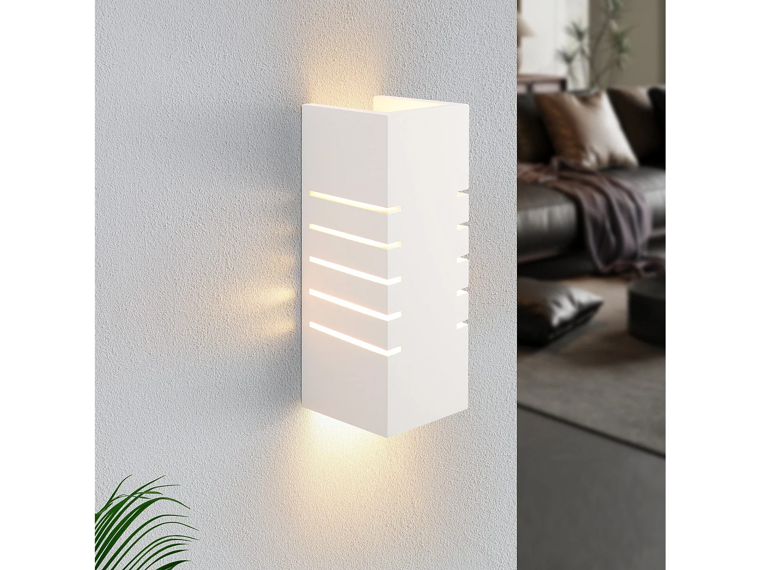 NETTLIFE Applique murale d'intérieur blanche E14 haut bas moderne couloir escalier plâtre lumière