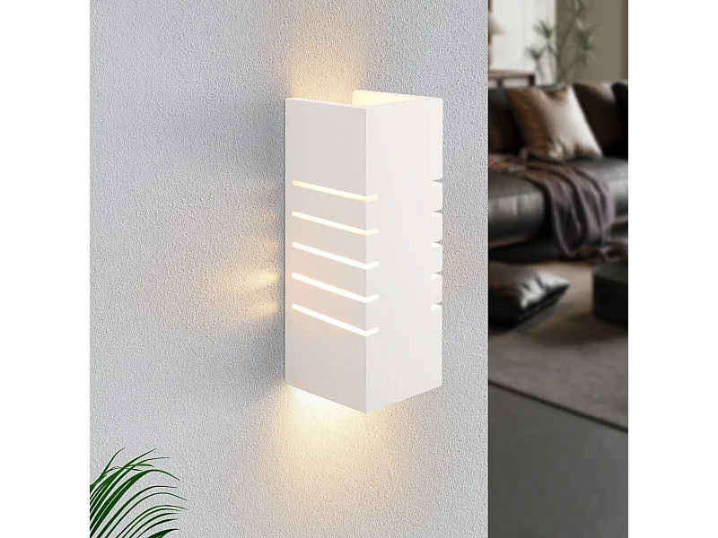 NETTLIFE Applique murale d'intérieur blanche E14 haut bas moderne couloir escalier plâtre lumière