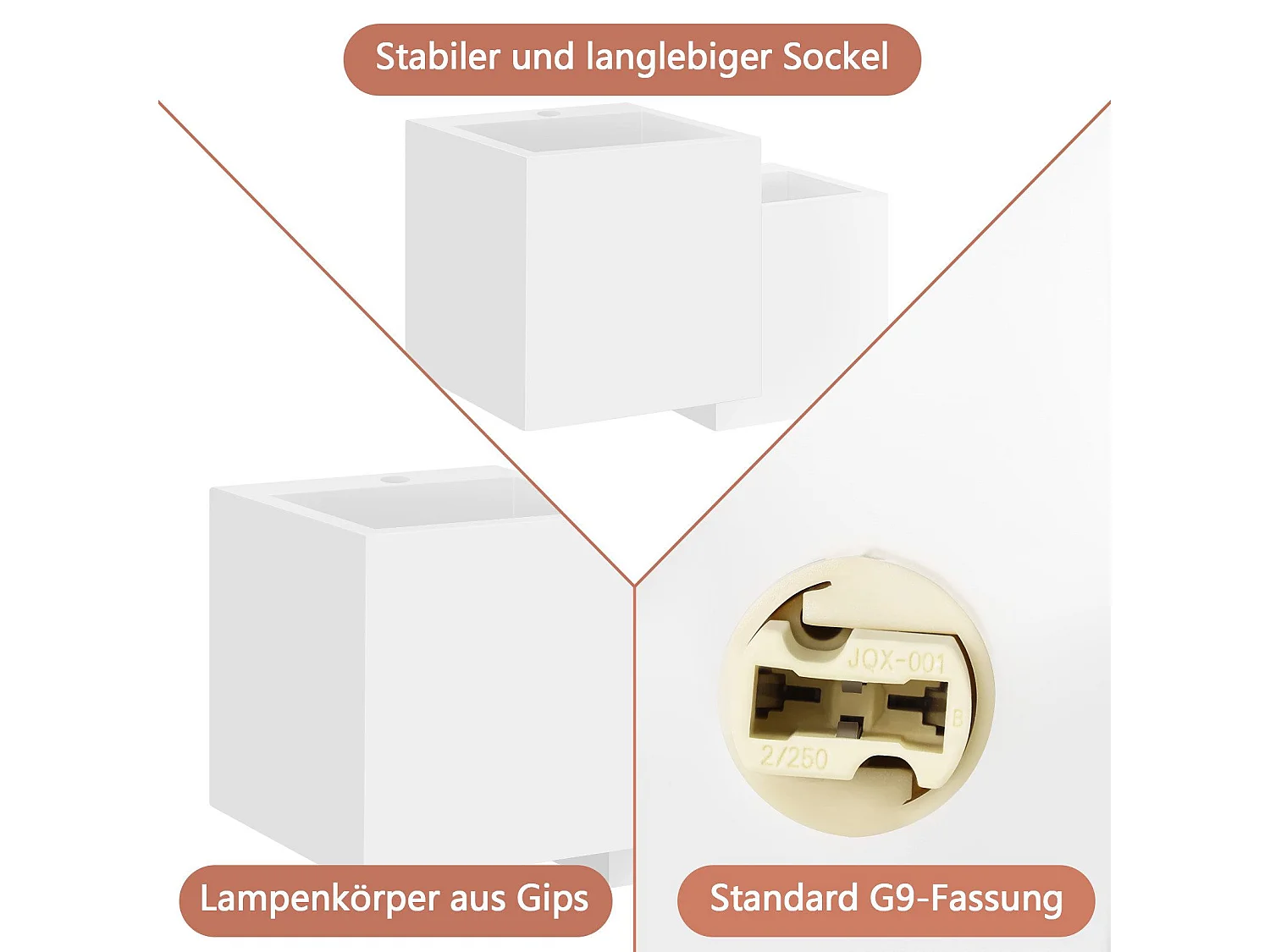 NETTLIFE Modern G9 Aplique de pared interior de yeso blanco para pasillo Escaleras arriba y abajo