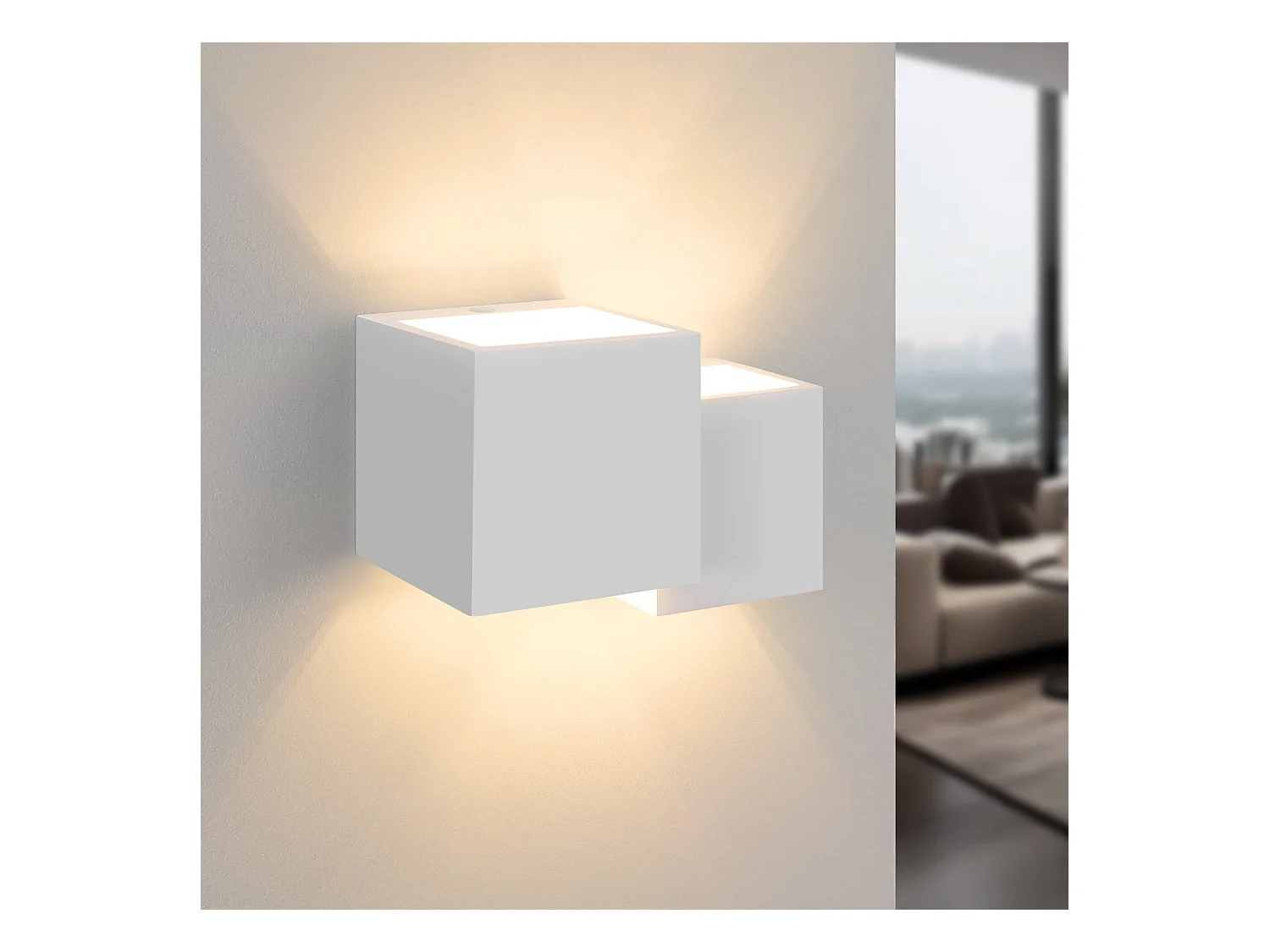 NETTLIFE Applique murale d'intérieur en plâtre blanc G9 moderne pour couloir, escalier, haut et bas