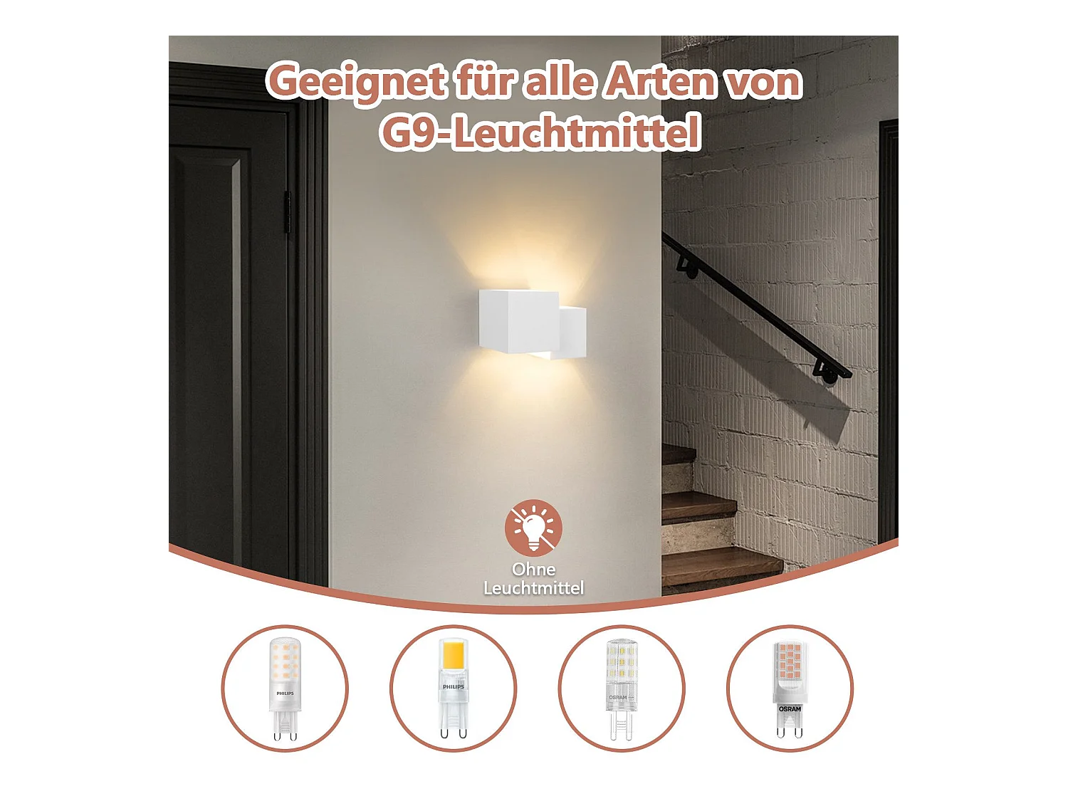 NETTLIFE Moderne G9 Witte Gips Binnen Wandlamp voor Hal Trap Omhoog en Omlaag