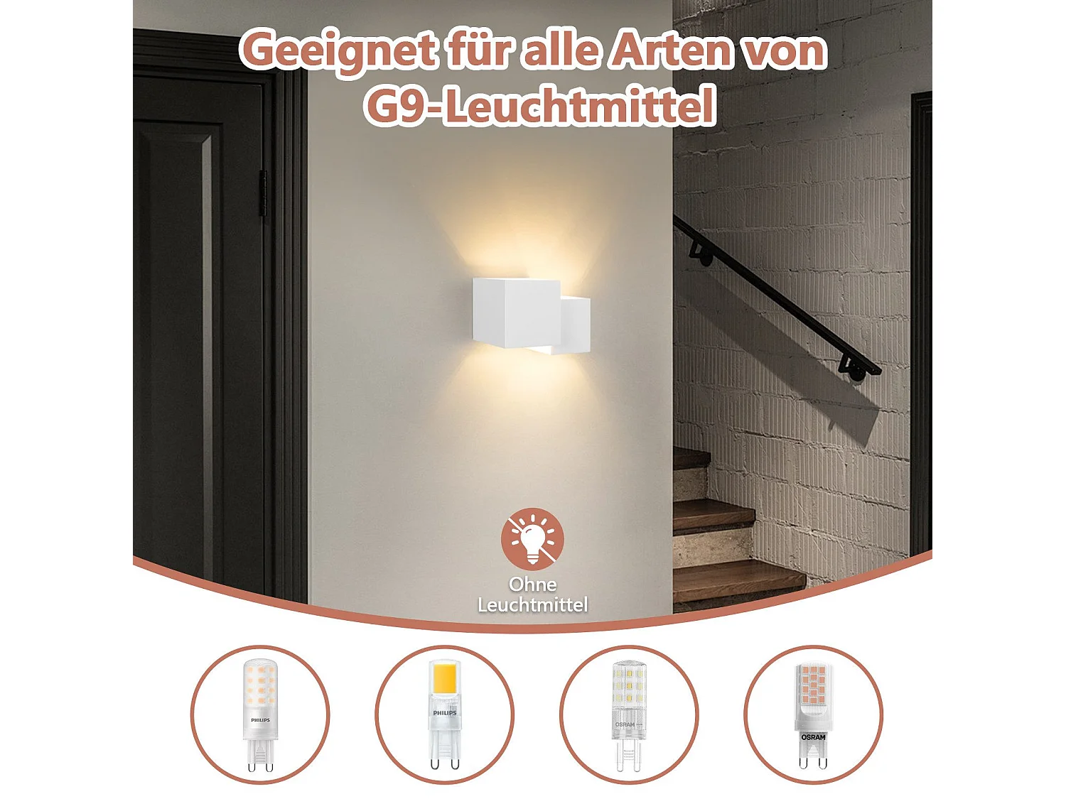 NETTLIFE Moderne G9 Witte Gips Binnen Wandlamp voor Hal Trap Omhoog en Omlaag
