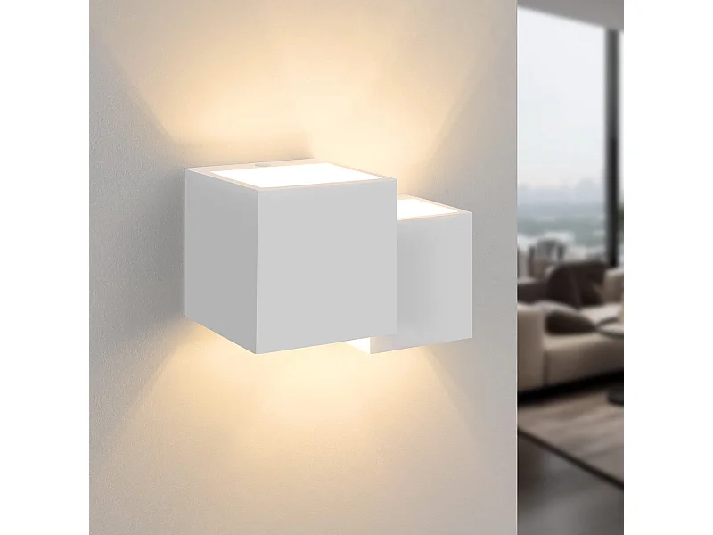 NETTLIFE Moderne G9 Wandleuchte aus weißem Gips für den Innenbereich, für Flur, Treppenhaus, auf und ab