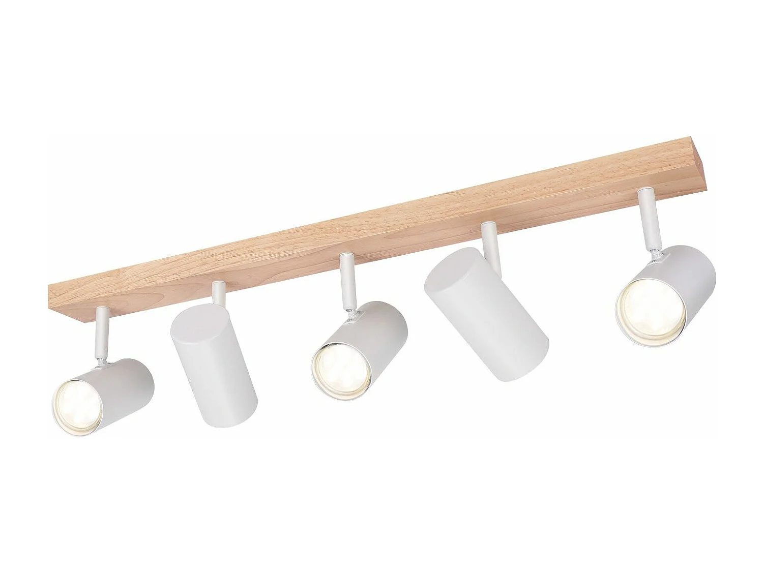 NETTLIFE Plafondspot 5 Vlammen Wit Hout Vintage GU10 Verstelbaar 350°