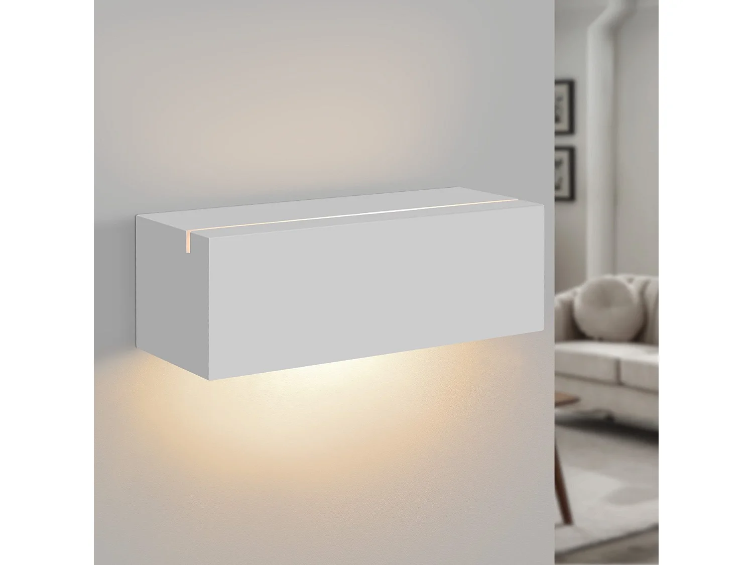 NETTLIFE Applique murale d'intérieur en plâtre blanc G9 moderne pour couloir, escalier, haut et bas