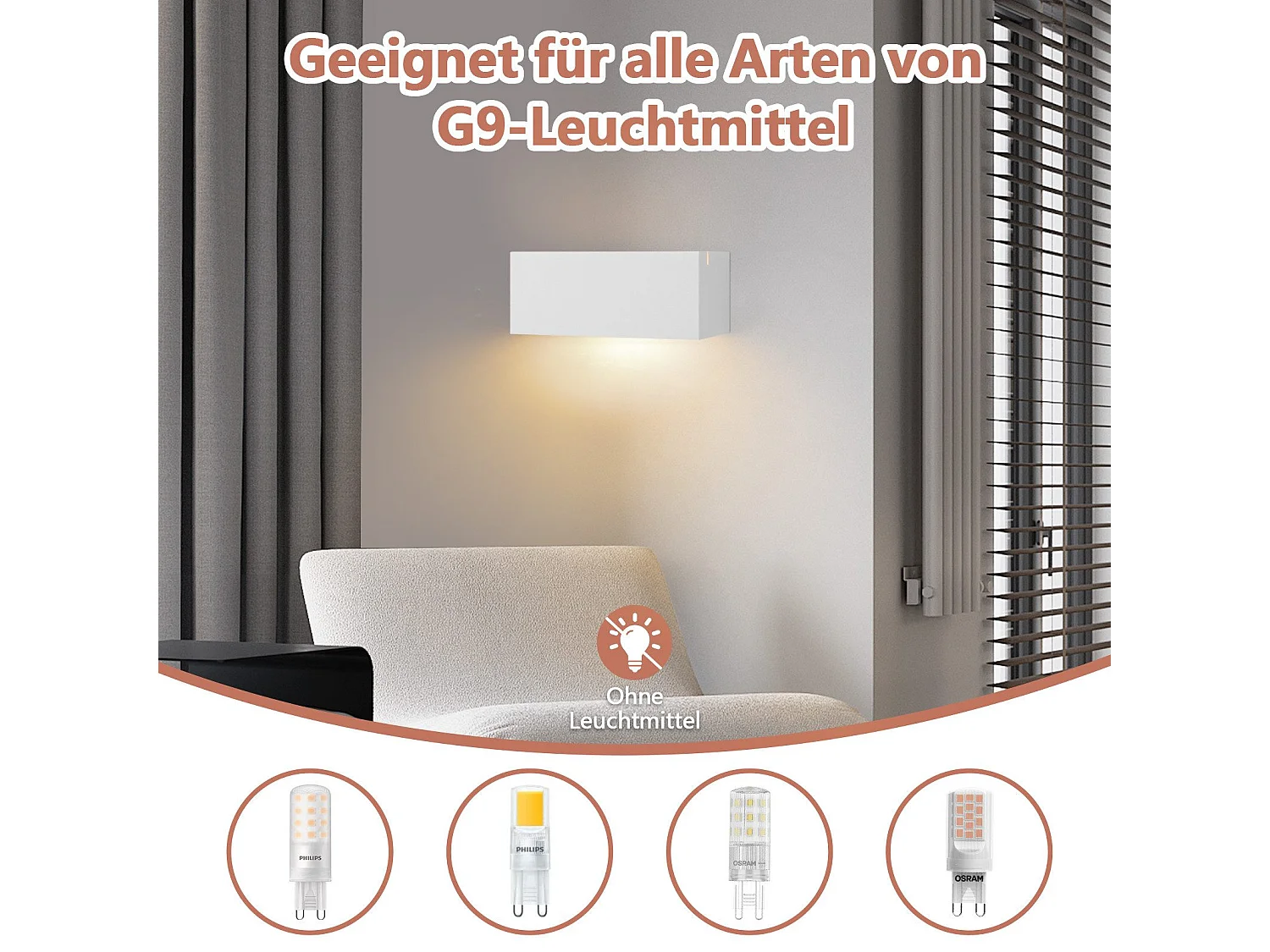 NETTLIFE Applique murale d'intérieur en plâtre blanc G9 moderne pour couloir, escalier, haut et bas