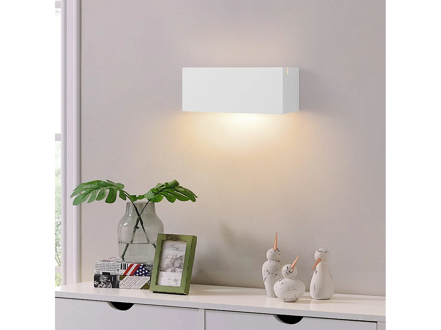 NETTLIFE Applique murale d'intérieur en plâtre blanc G9 moderne pour couloir, escalier, haut et bas