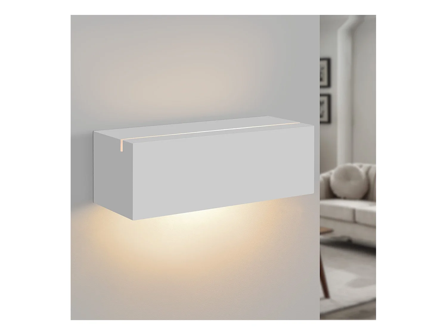 NETTLIFE Applique murale d'intérieur en plâtre blanc G9 moderne pour couloir, escalier, haut et bas