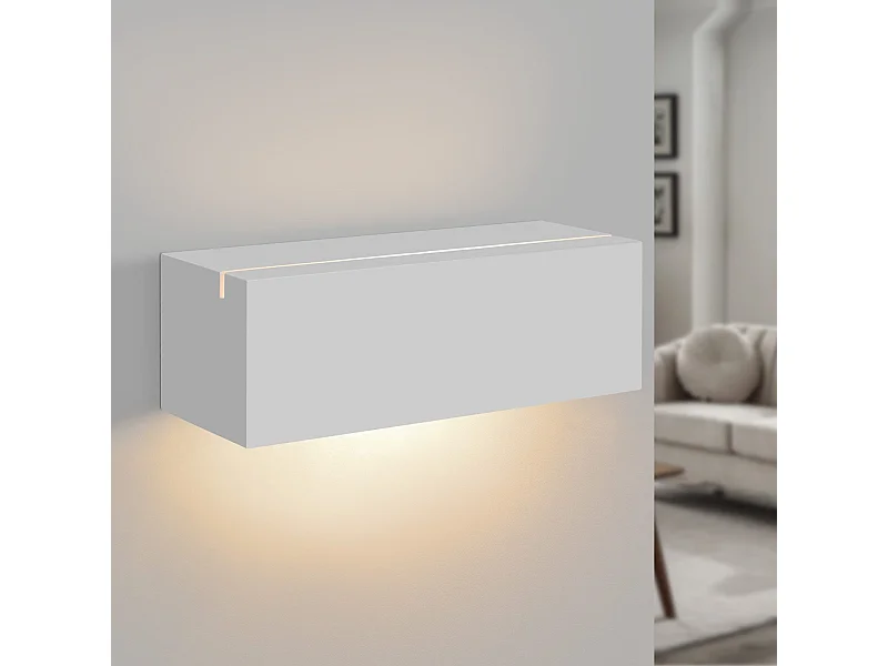 NETTLIFE Applique murale d'intérieur en plâtre blanc G9 moderne pour couloir, escalier, haut et bas