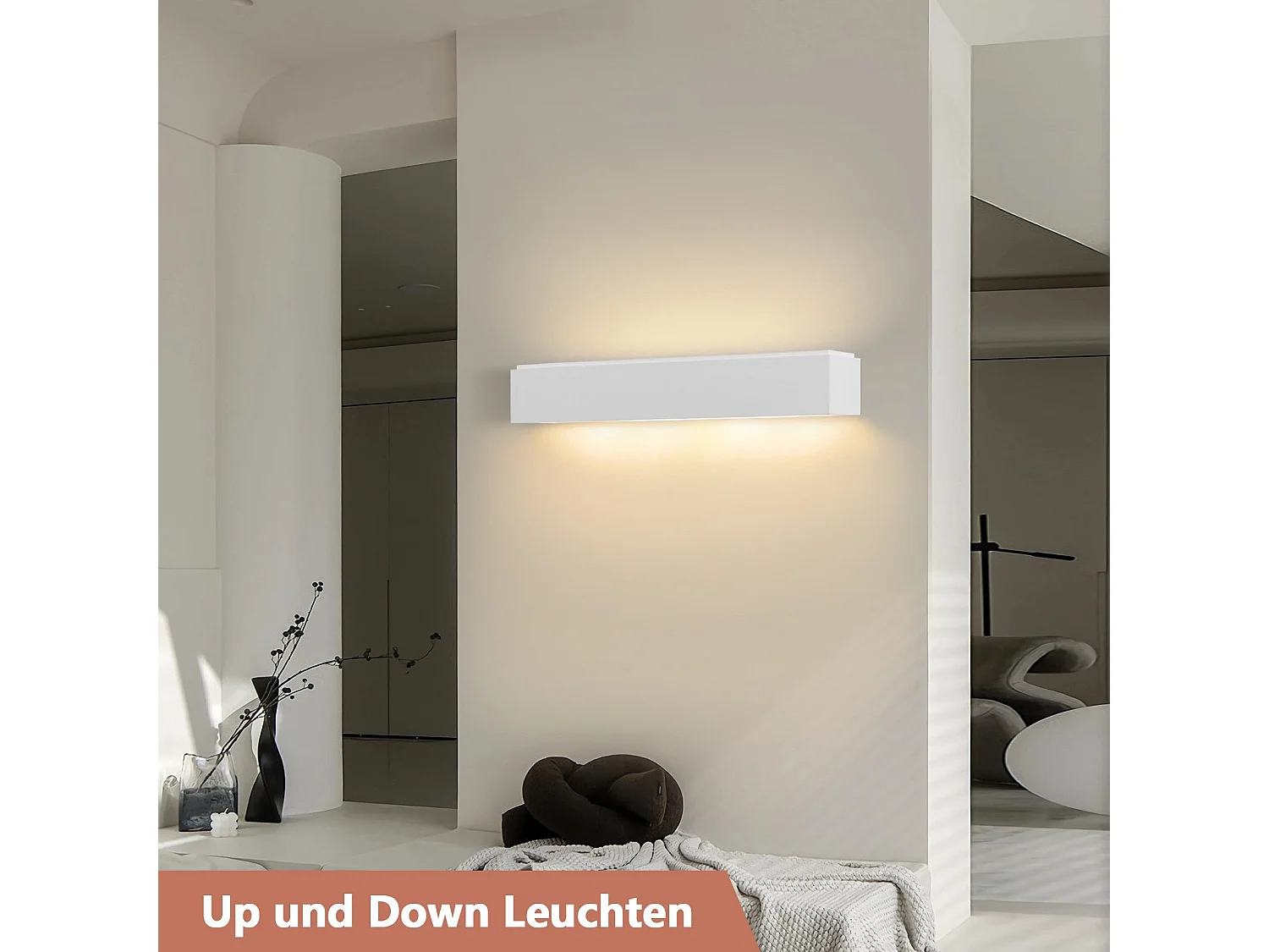 NETTLIFE Nowoczesna lampa ścienna G9 White Plaster do korytarza, schodów, w górę i w dół