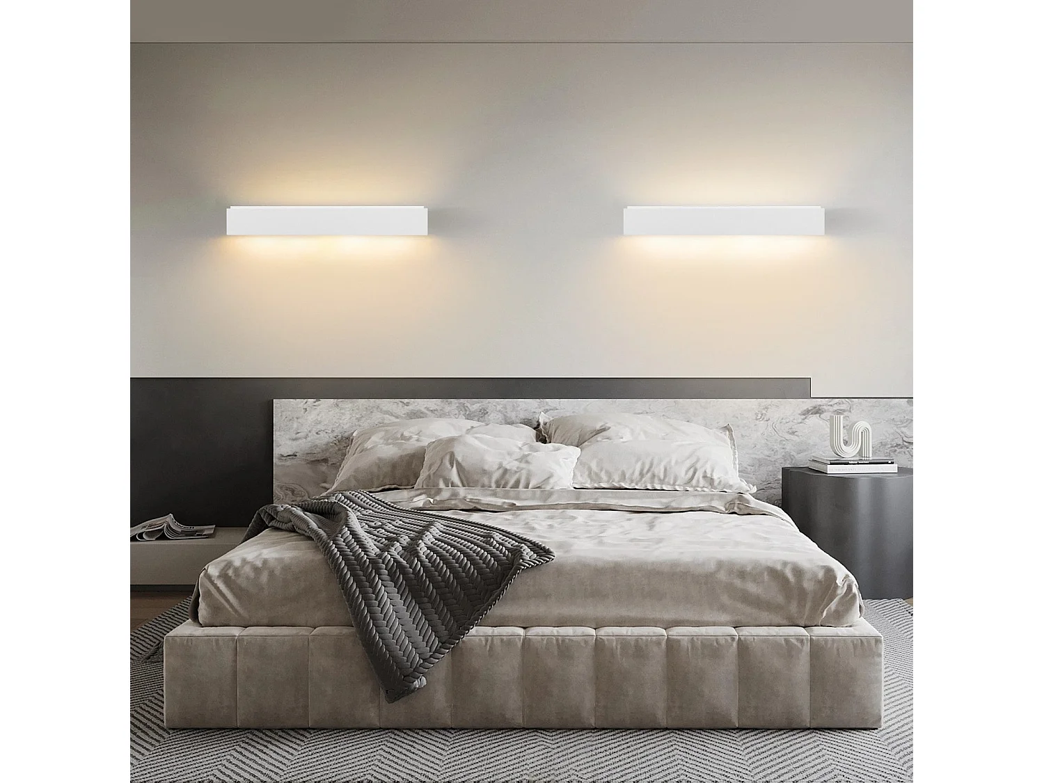 NETTLIFE Nowoczesna lampa ścienna G9 White Plaster do korytarza, schodów, w górę i w dół