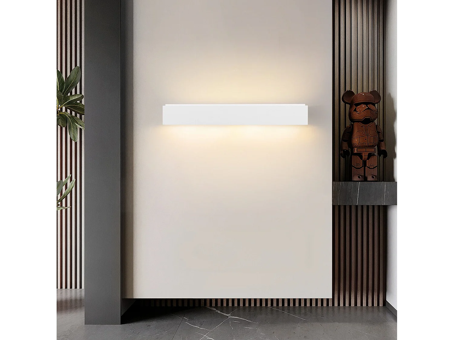 NETTLIFE Moderne G9 Wandleuchte aus weißem Gips für den Innenbereich, für Flur, Treppenhaus, auf und ab