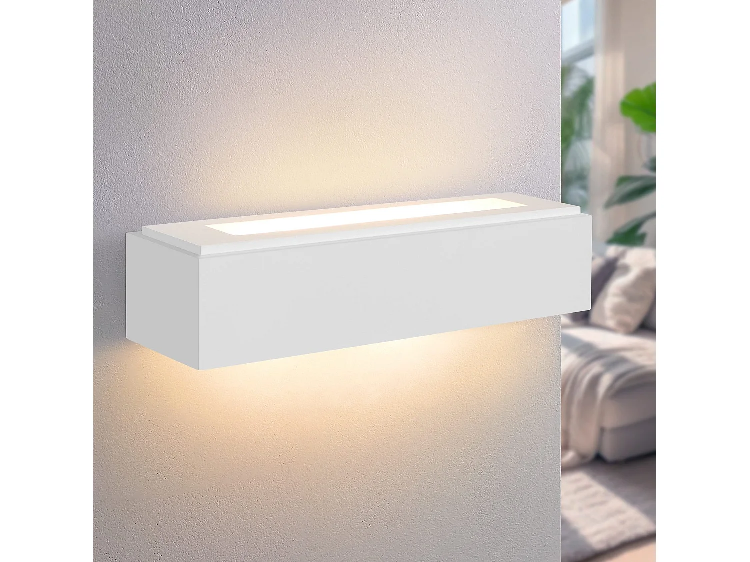 NETTLIFE Applique murale d'intérieur en plâtre blanc G9 moderne pour couloir, escalier, haut et bas