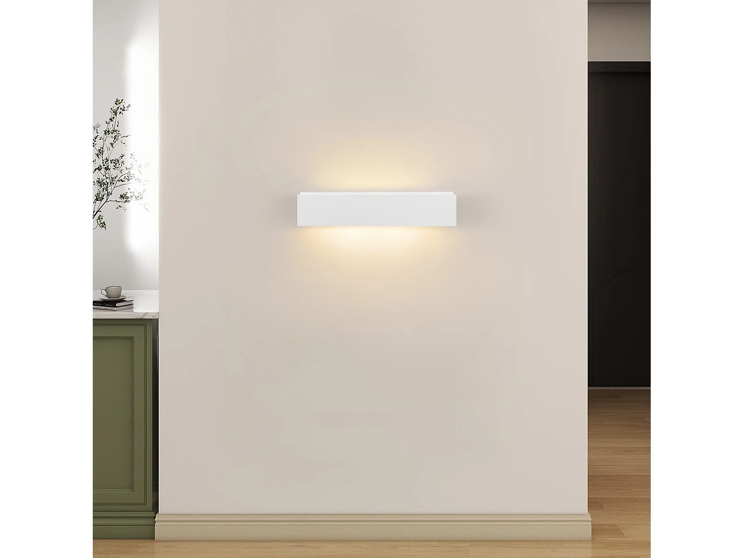 NETTLIFE Applique murale d'intérieur en plâtre blanc G9 moderne pour couloir, escalier, haut et bas