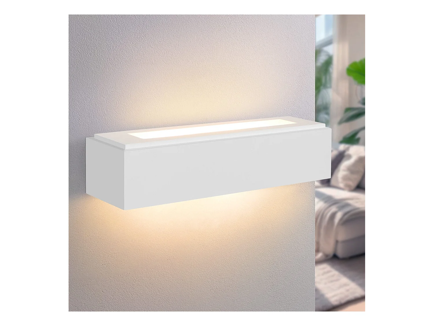 NETTLIFE Applique murale d'intérieur en plâtre blanc G9 moderne pour couloir, escalier, haut et bas