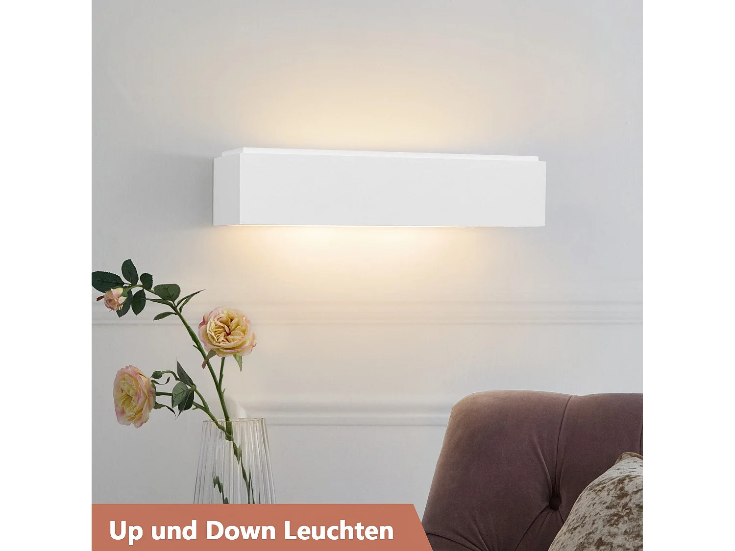 NETTLIFE Moderne G9 Wandleuchte aus weißem Gips für den Innenbereich, für Flur, Treppenhaus, auf und ab