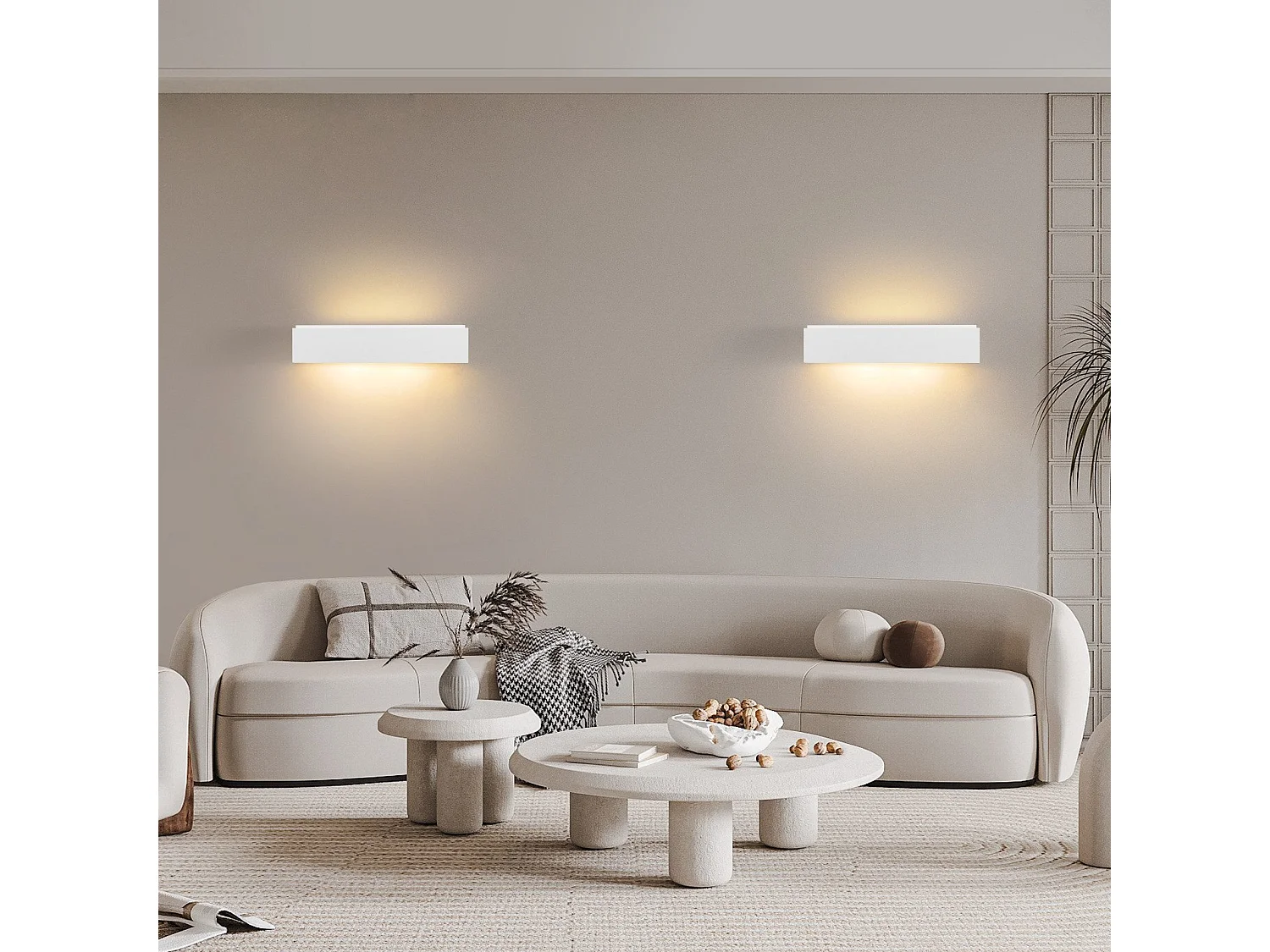 NETTLIFE Moderne G9 Wandleuchte aus weißem Gips für den Innenbereich, für Flur, Treppenhaus, auf und ab