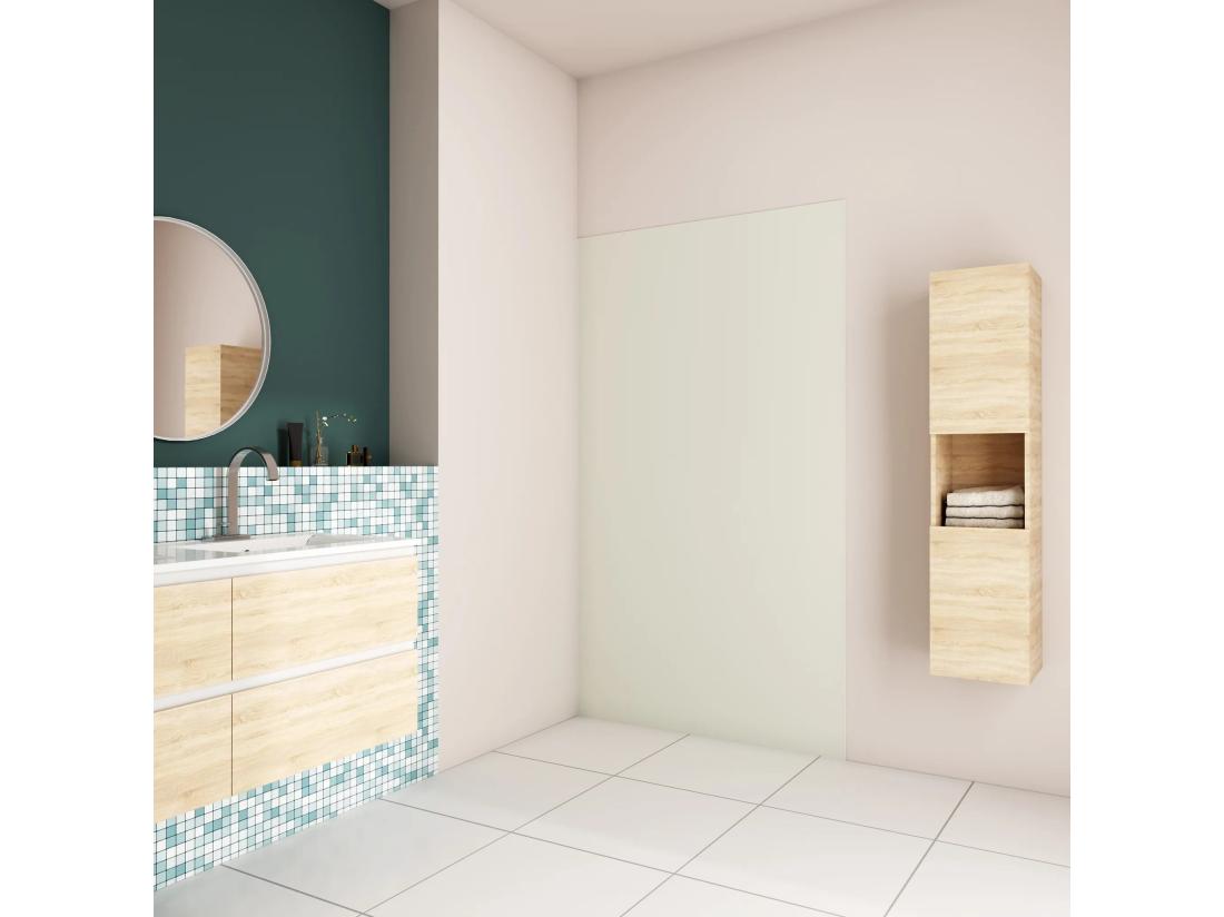 vente unique AICA Panneau mural de douche Ivoire 100x210cm Panneaux muraux salle de bain habillage mural aluminium