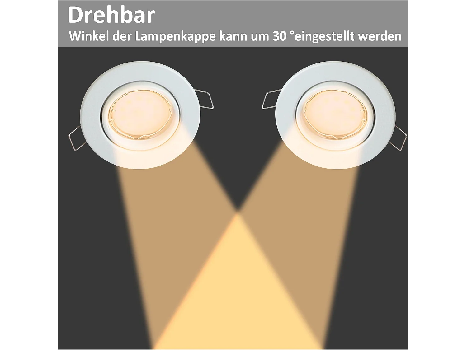 NETTLIFE Einbaurahmen 6er Set Einbaustrahler GU10 Einbaurahmen weiß 50mm rund Metall