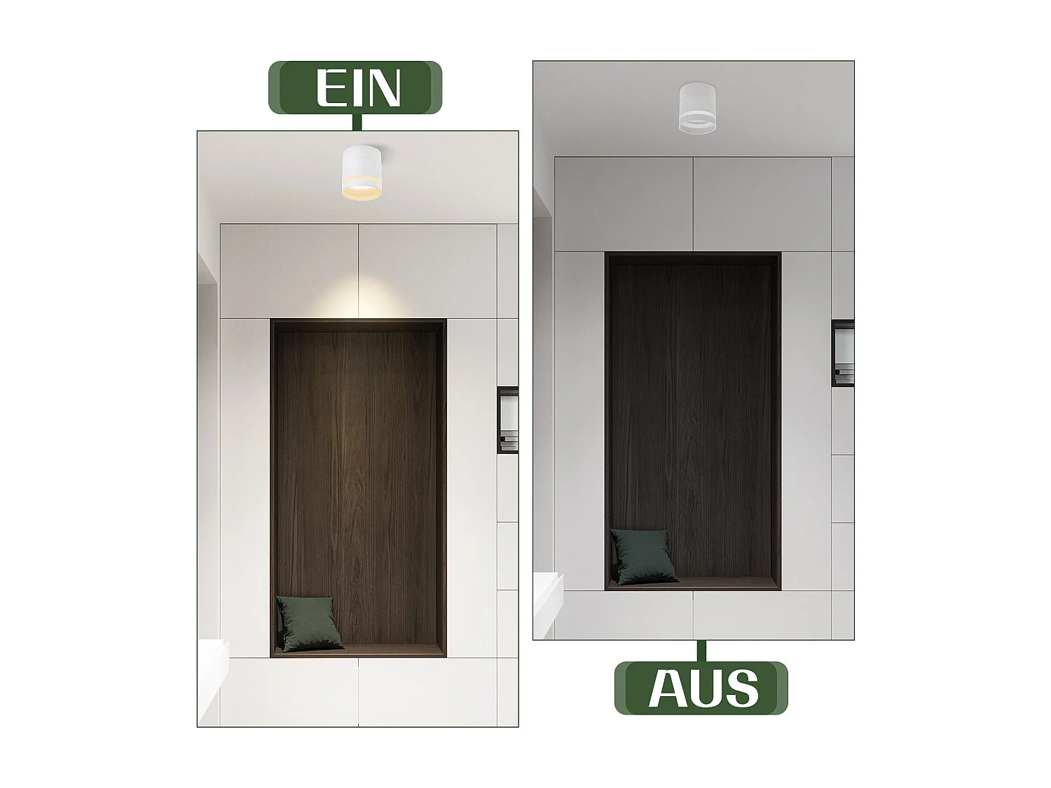 NETTLIFE Spot en saillie LED Spot de plafond rond blanc 5W spot en saillie petit acrylique