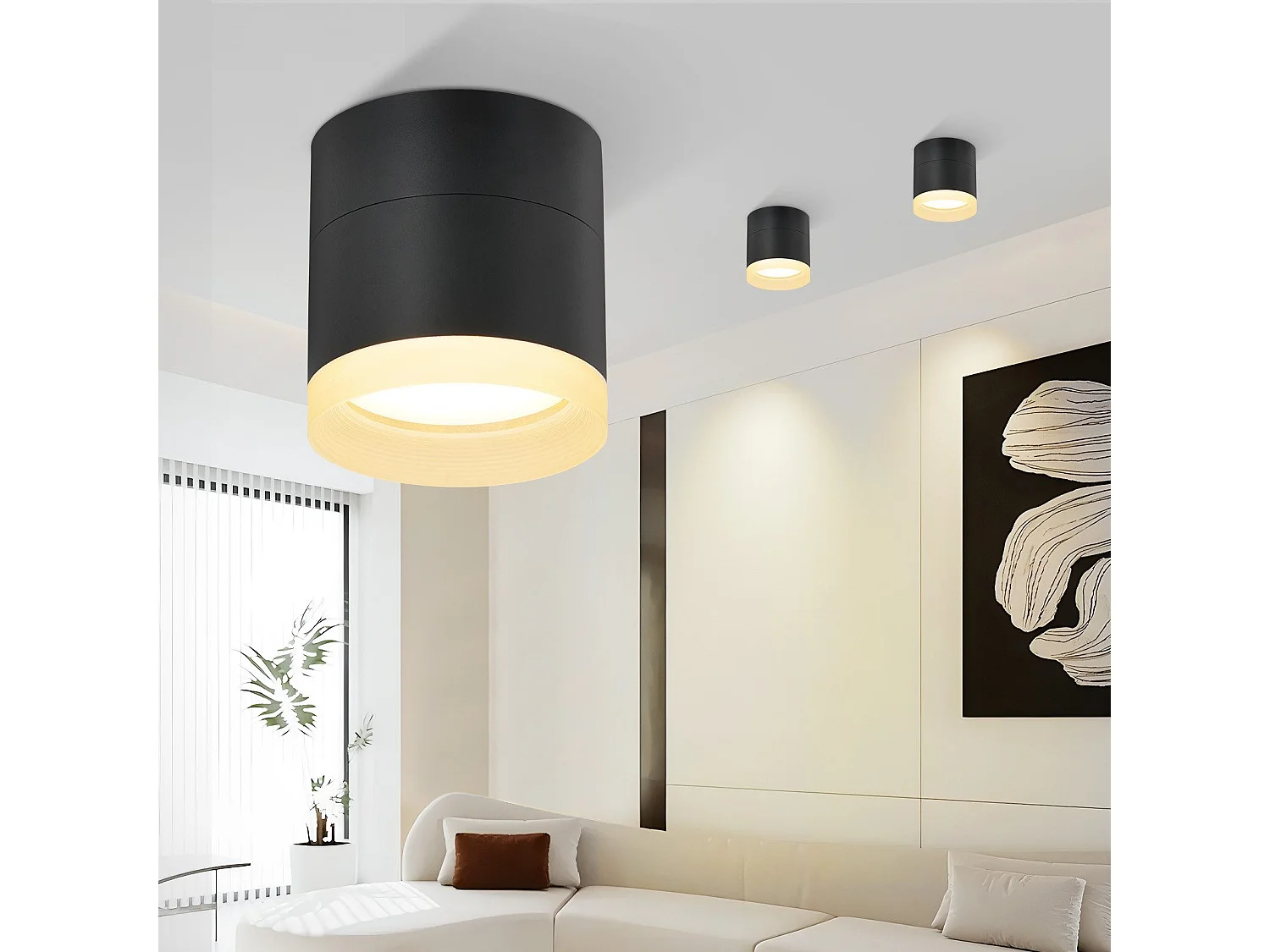 NETTLIFE LED opbouwspot ronde plafondspot zwart 5W opbouwspot klein acryl