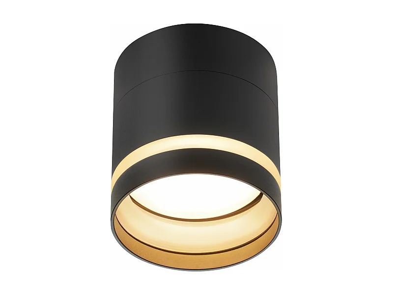 NETTLIFE Foco LED de superficie redondo para techo, color negro, 5 W, foco de superficie pequeño acrílico