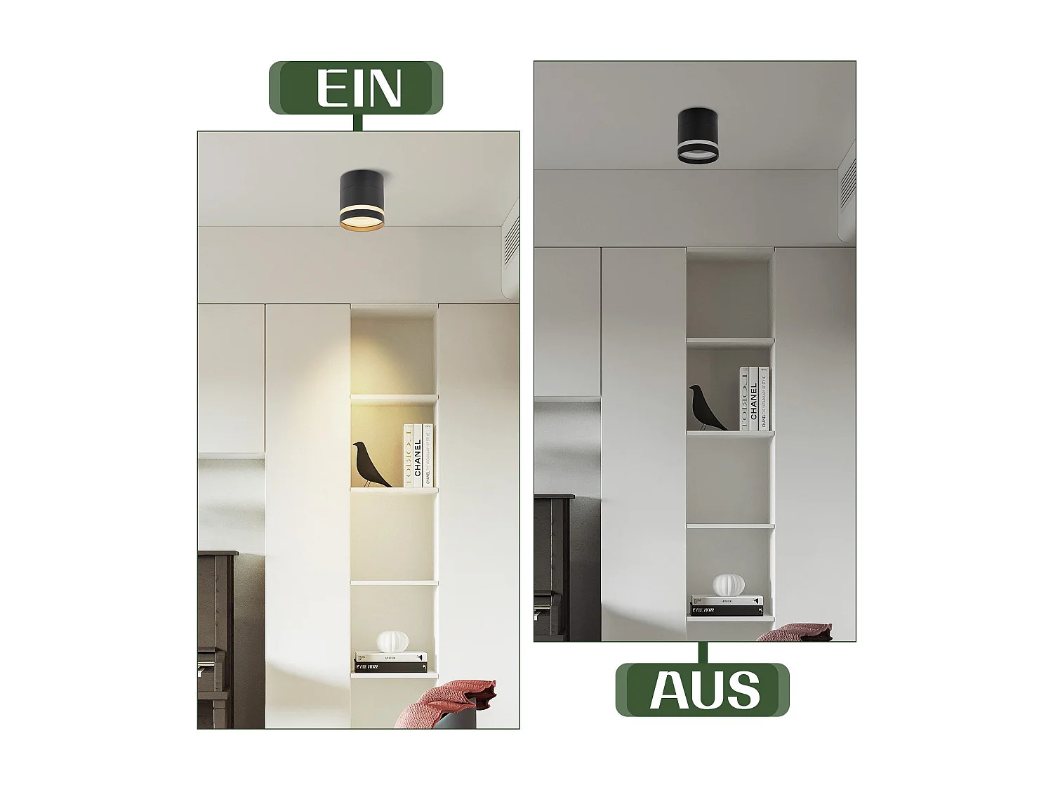 NETTLIFE LED reflektor montowany na powierzchni okrągły reflektor sufitowy czarny 5W reflektor montowany na powierzchni mały akrylowy