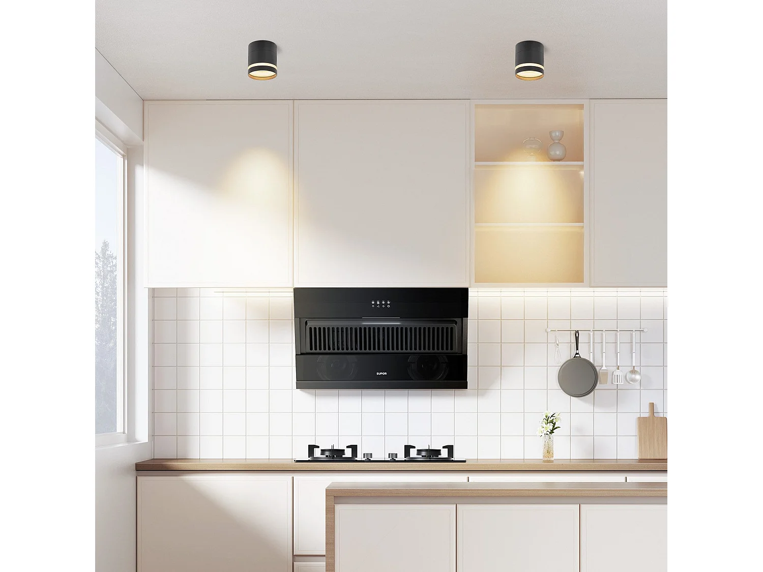 NETTLIFE LED reflektor montowany na powierzchni okrągły reflektor sufitowy czarny 5W reflektor montowany na powierzchni mały akrylowy