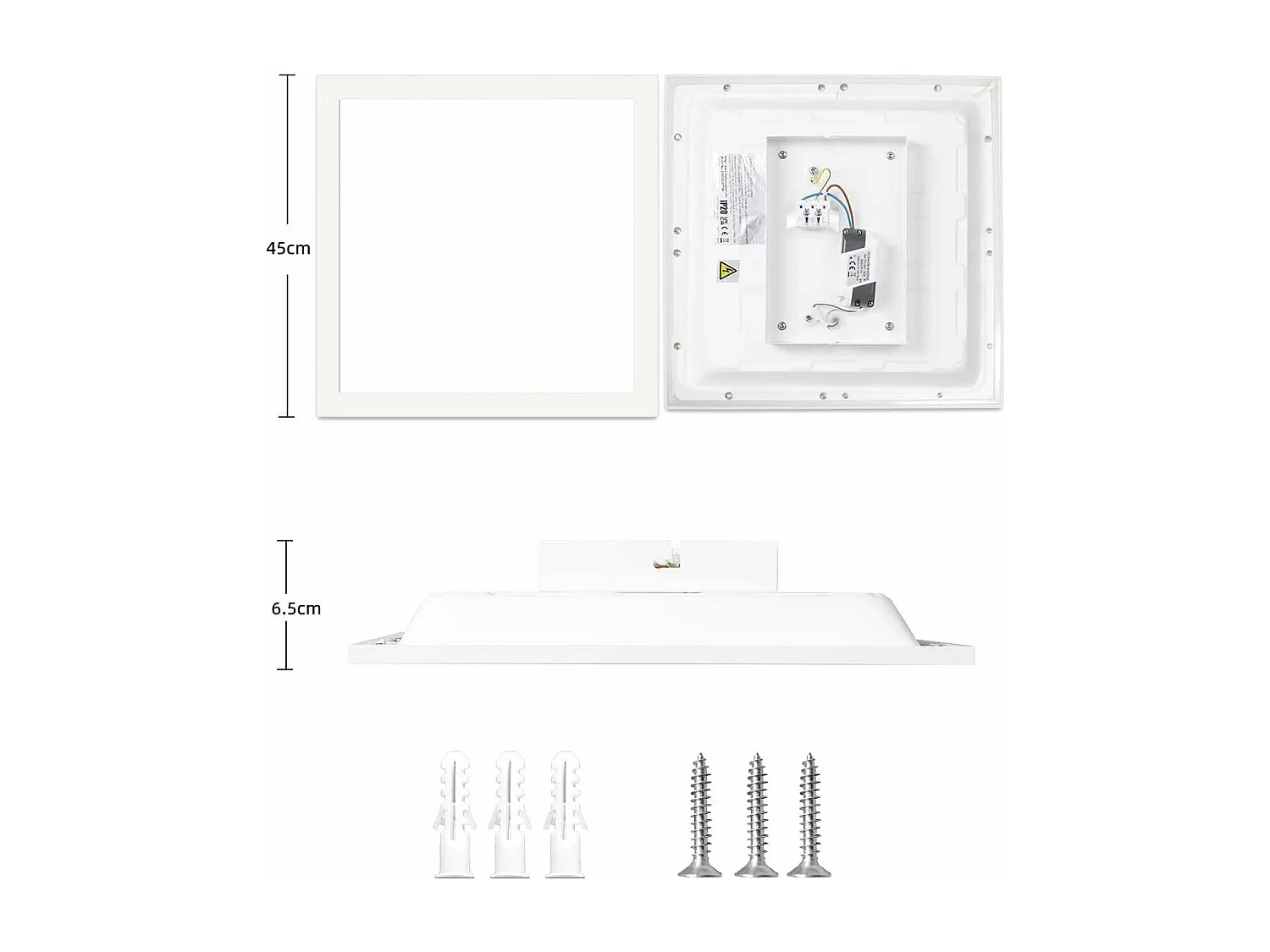 Plafonnier LED Salon Panneau Blanc Plat 60*60cm 40w Lampe De Plafond Rectangulaire 3000k