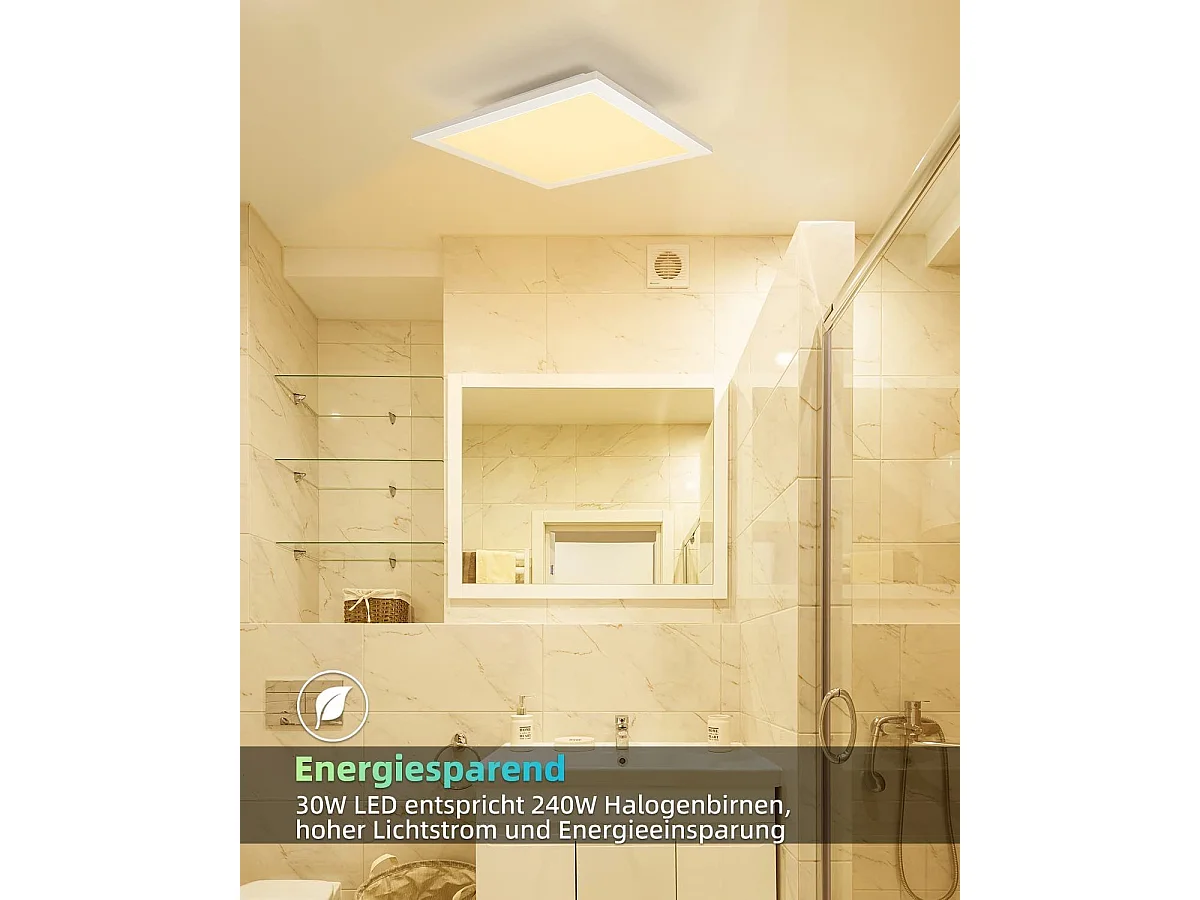 Plafonnier LED Salon Panneau Blanc Plat 60*60cm 40w Lampe De Plafond Rectangulaire 3000k