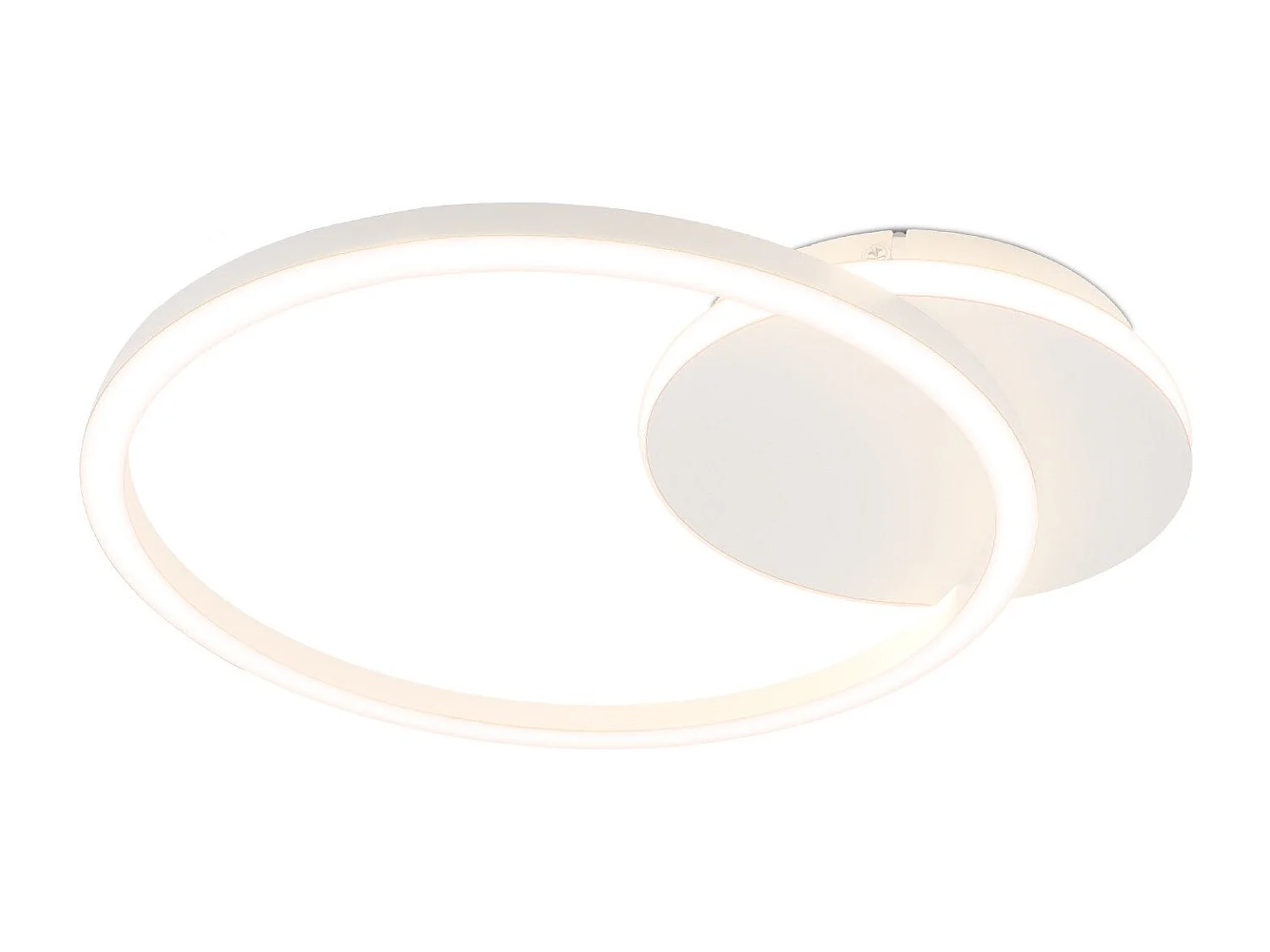 NETTLIFE Plafonnier LED Salon 24W Noir Moderne 2 Anneaux 3000K Blanc Chaud