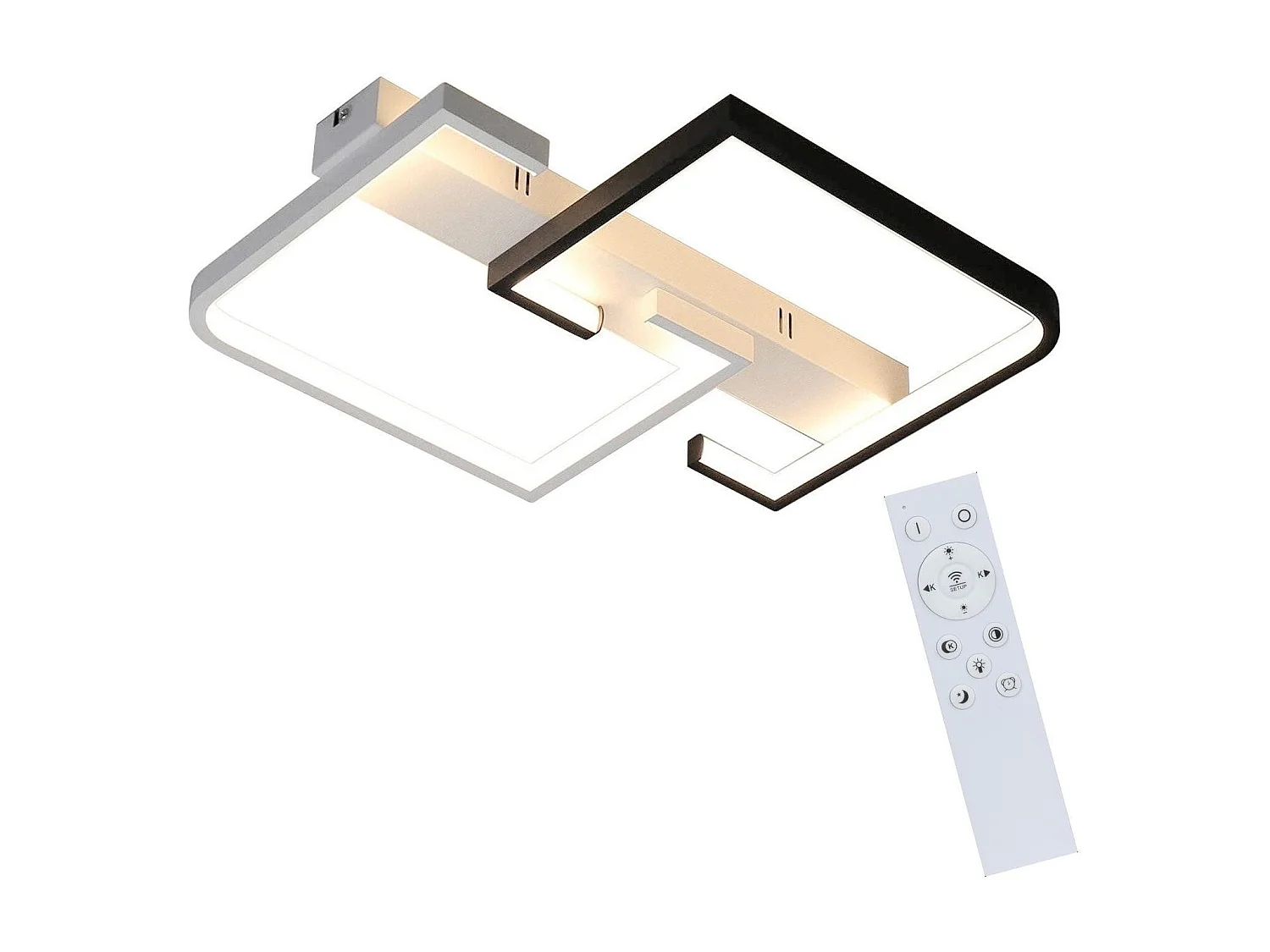 Plafonnier LED Salon Dimmable Avec Télécommande Plafonnier Noir 35w
