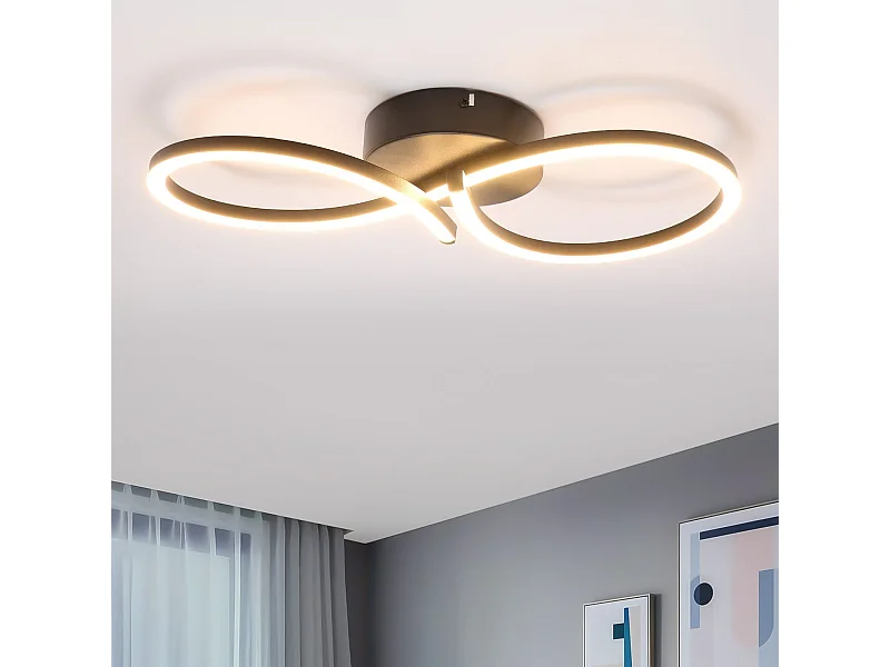 NETTLIFE Lampa sufitowa LED Salon 24W Nowoczesna kreatywna czarna lampa kuchenna 3000K Ciepła biel