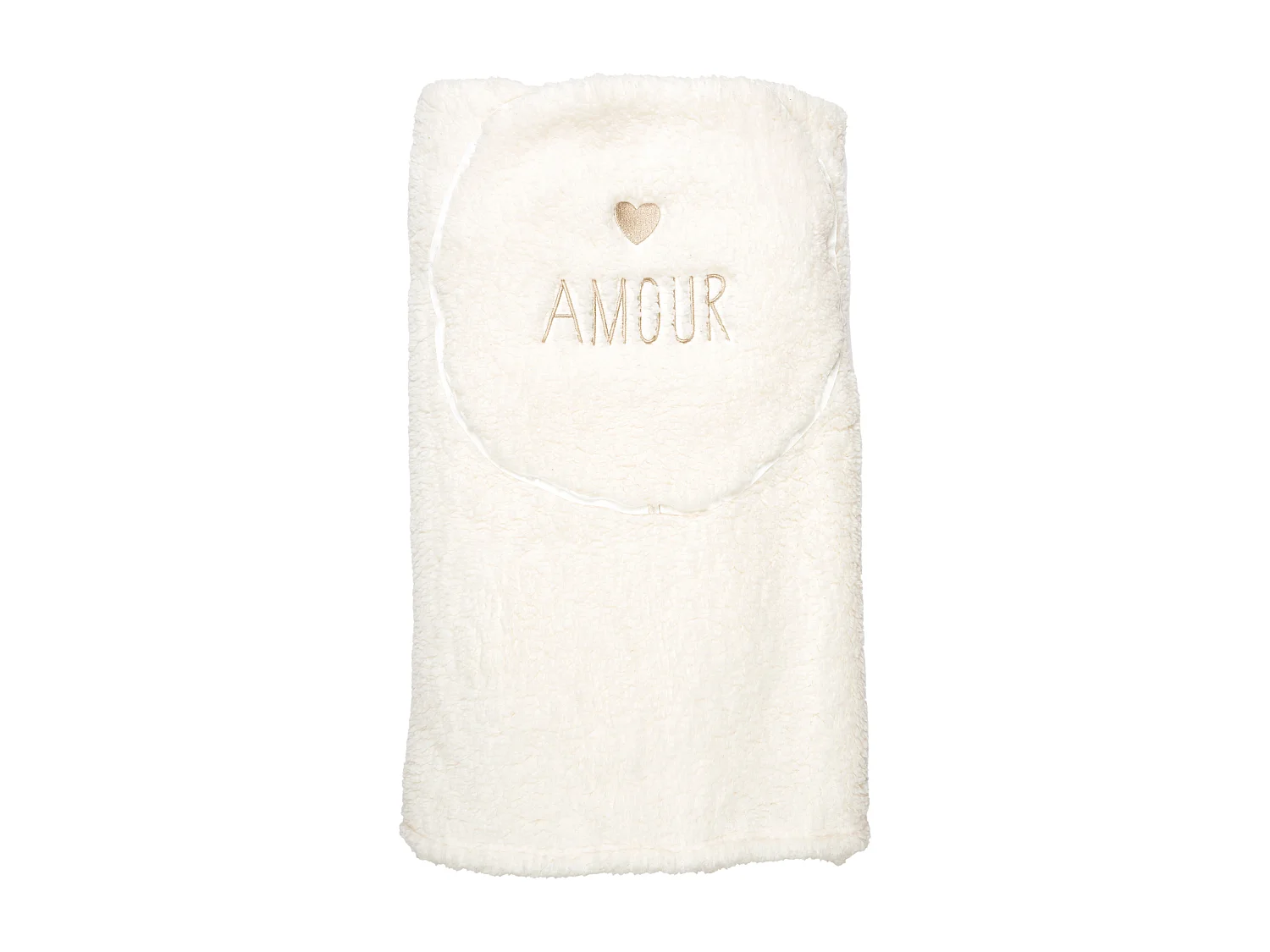 Coussin Plaid Sherpa Creme Beige