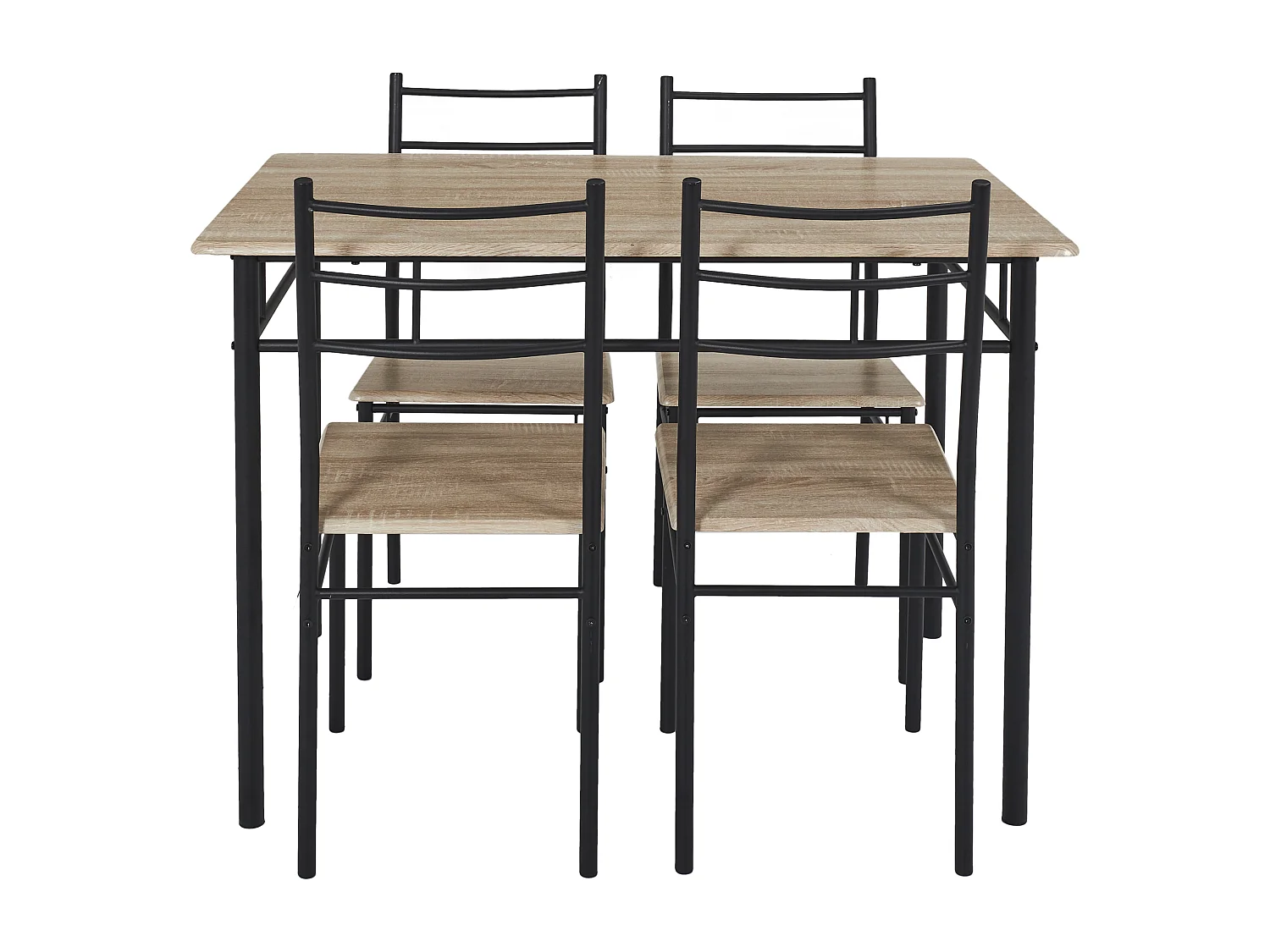 Table Et 4 Chaises Loka Marron, Noir
