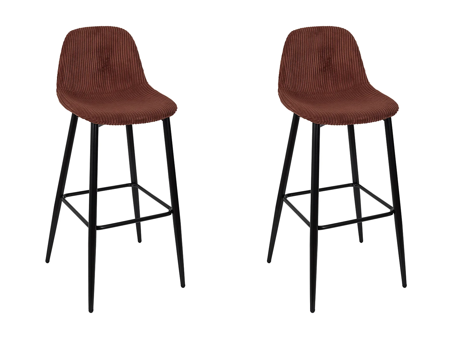 Chaise De Bar Cotele Scott Terra - Lot De 2 Orange, Noir