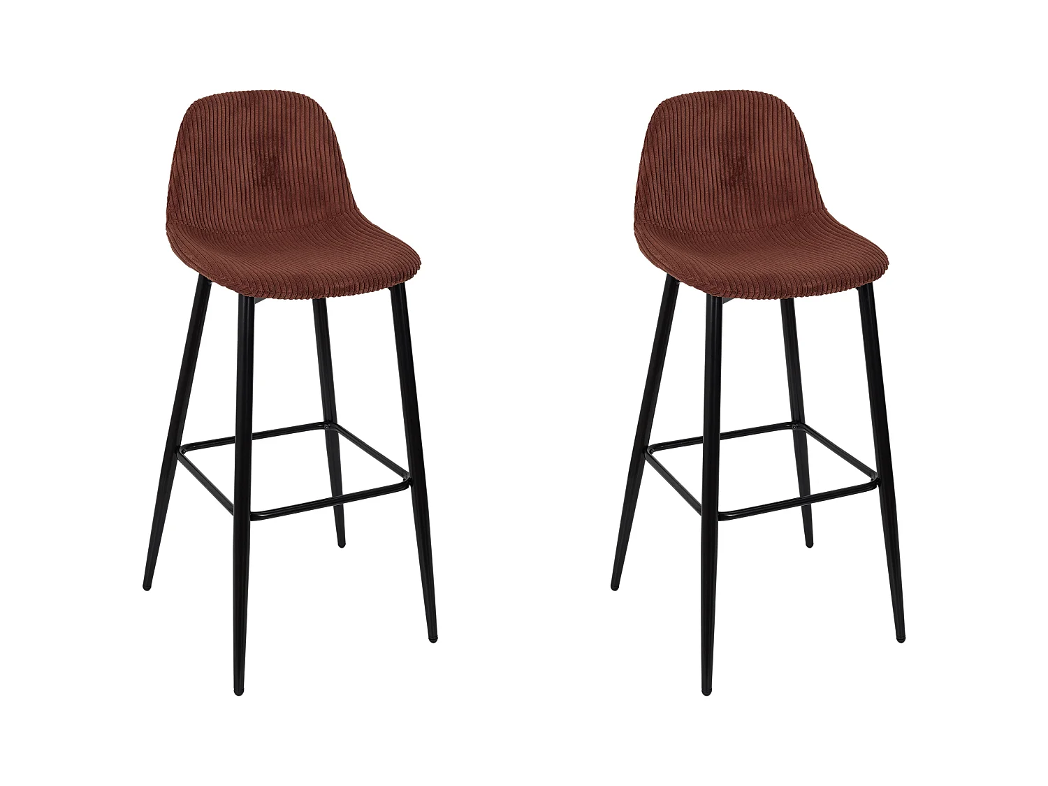 Chaise De Bar Cotele Scott Terra - Lot De 2 Orange, Noir