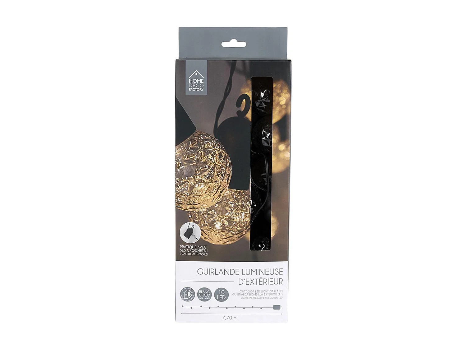 Guirlande Ampoules Multicolores Exterieur 10 Led Transparent