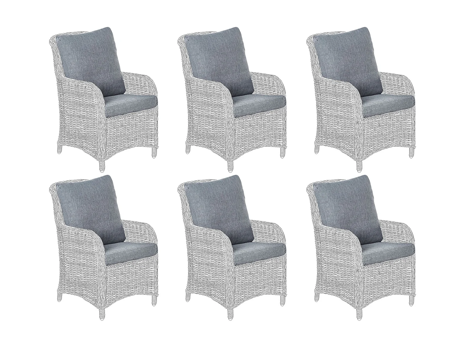 Set kussenhoezen voor buiten CASCAIS Grijs