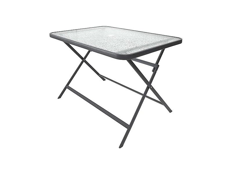 Table Verre Trempe Formentera Gris 110x70cm Gris
