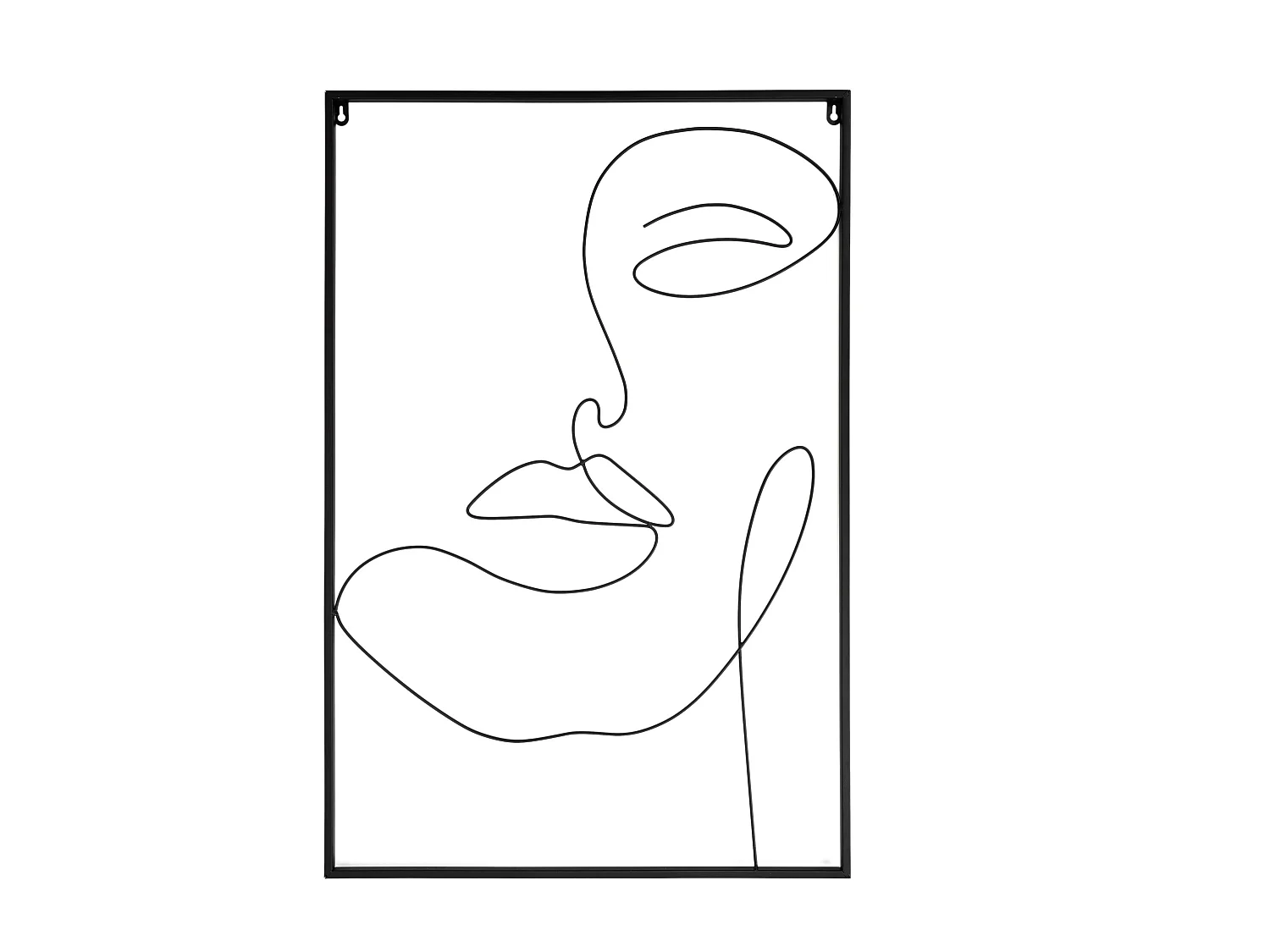 Tableau Filaire Visage 60x90cm Noir