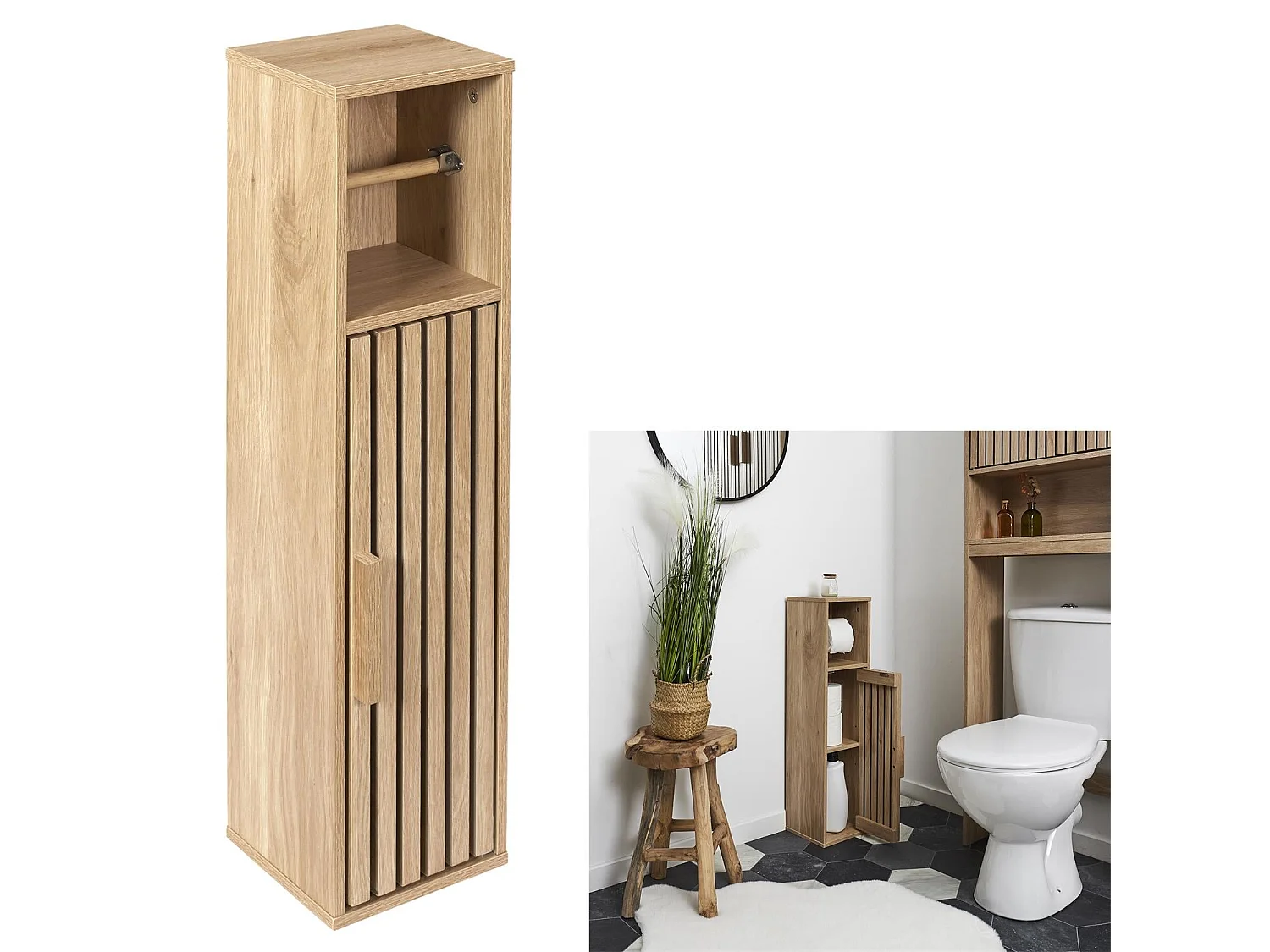 Toiletrolhouder Meubel Klaus Bruin 78cm