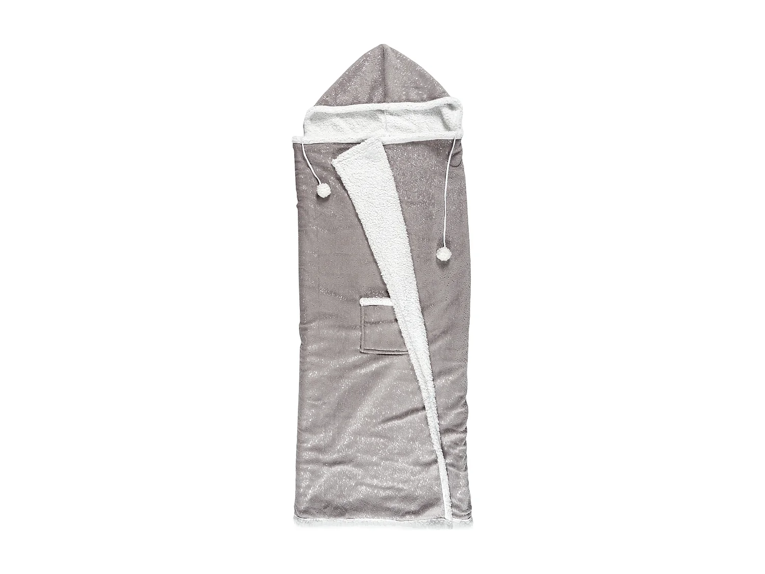 Sweat Poncho Gris Printe Int Sherpa Gris