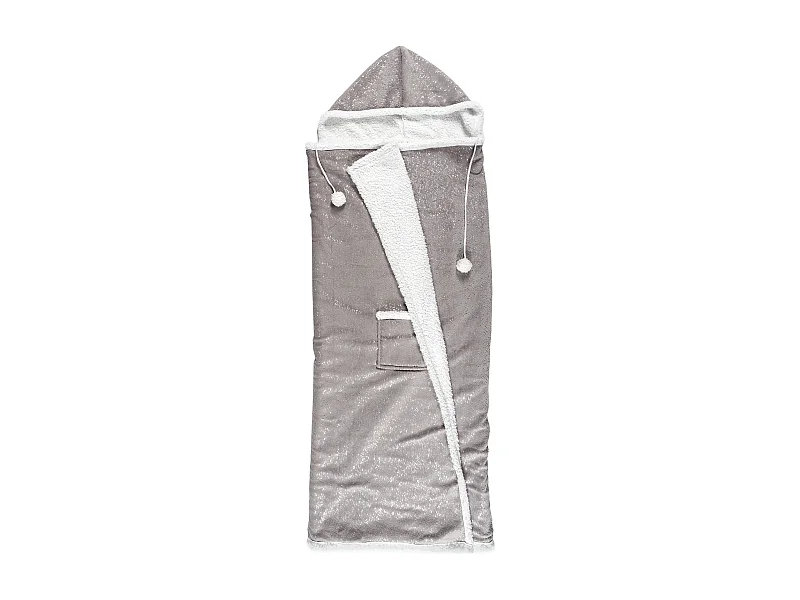 Sweat Poncho Gris Printe Int Sherpa Gris