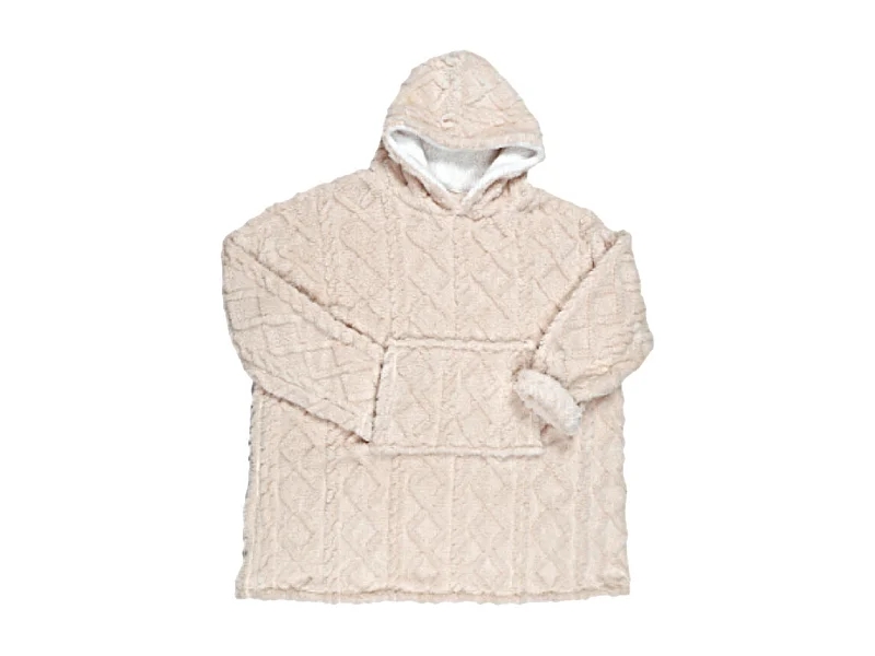 Sweat Plaid Jacquard Detail Sherpa Creme Beige